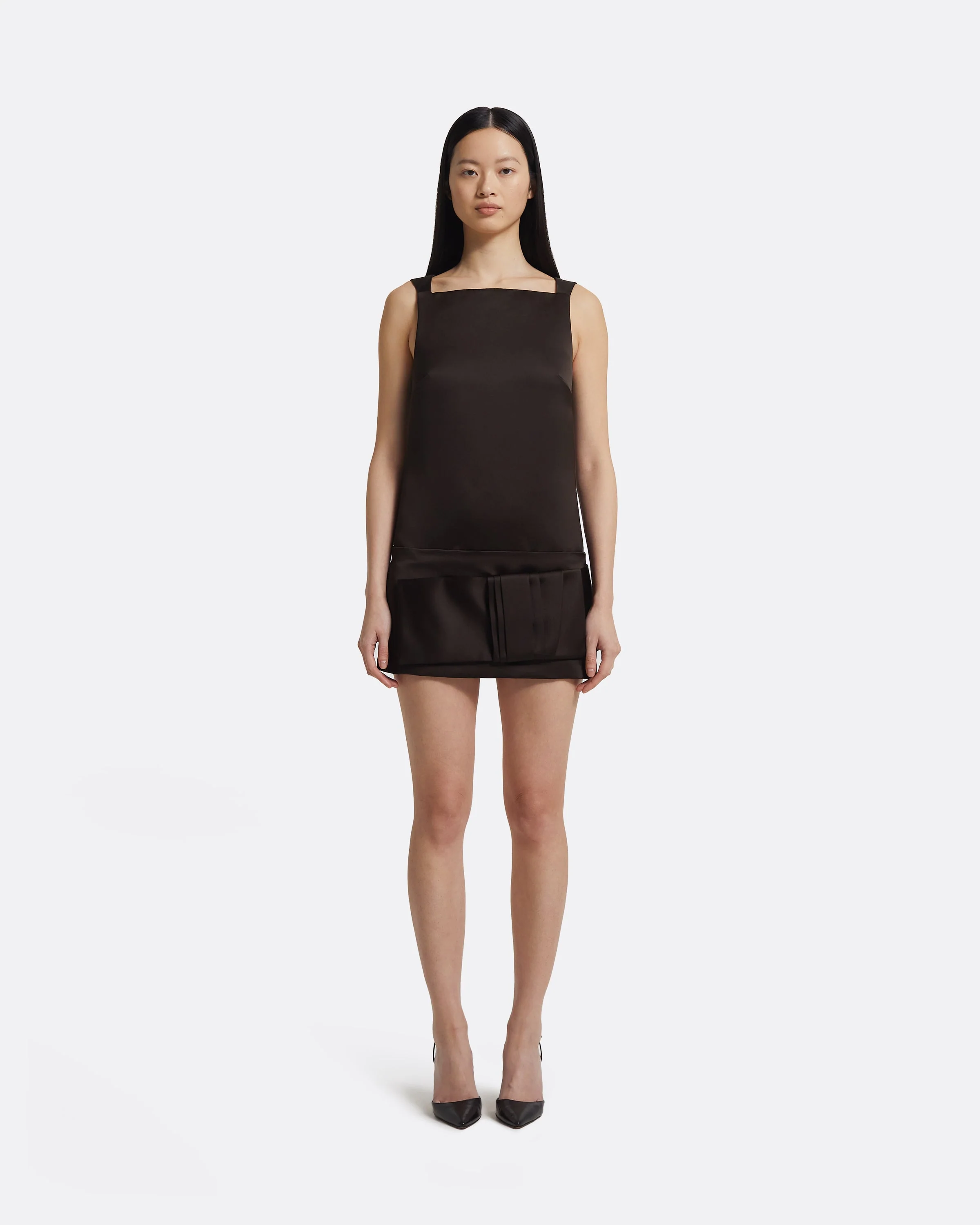 Kimora Short Dress in Peat Brown - Image 6
