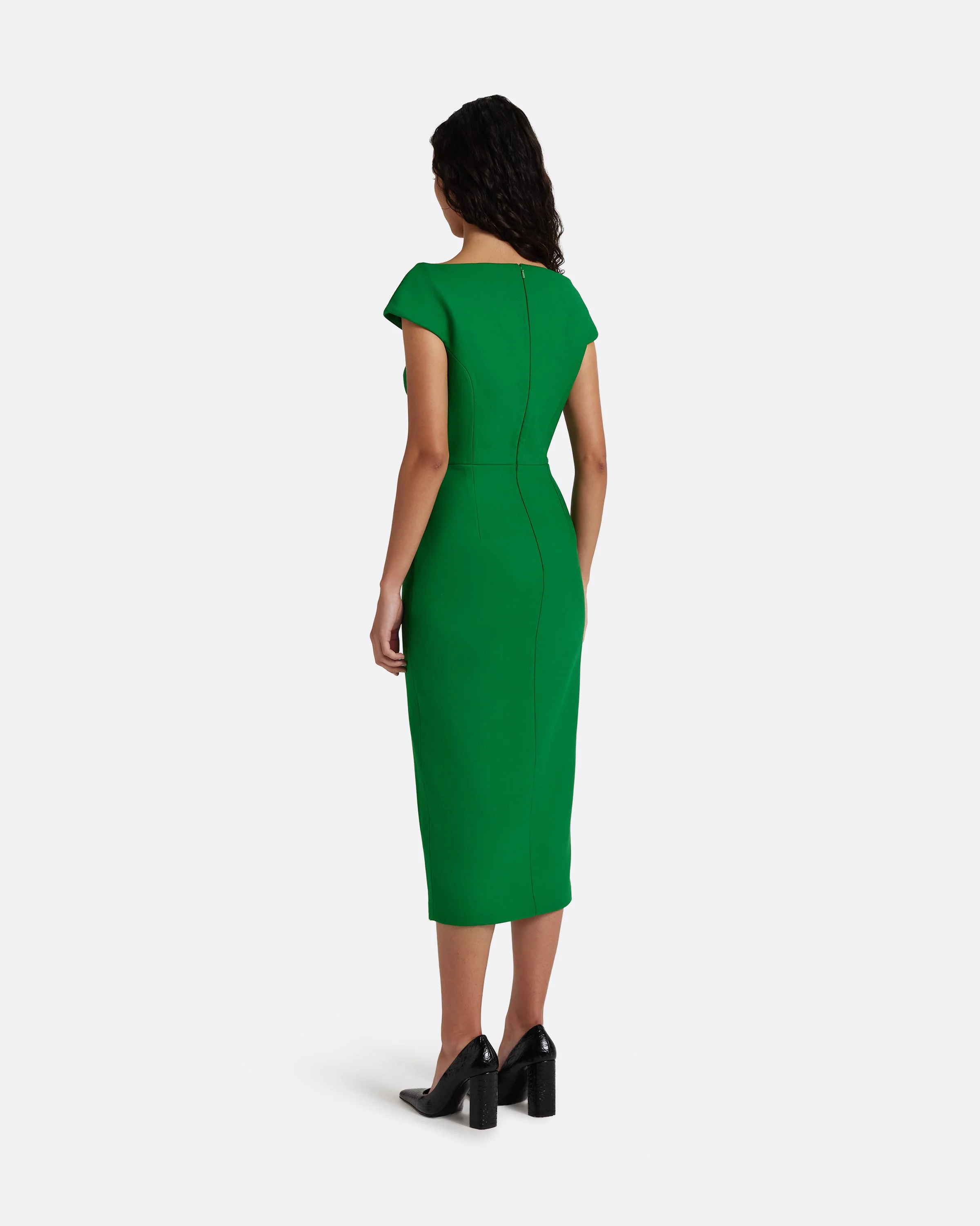 Klea Midi Dress in Blade Green - Image 2
