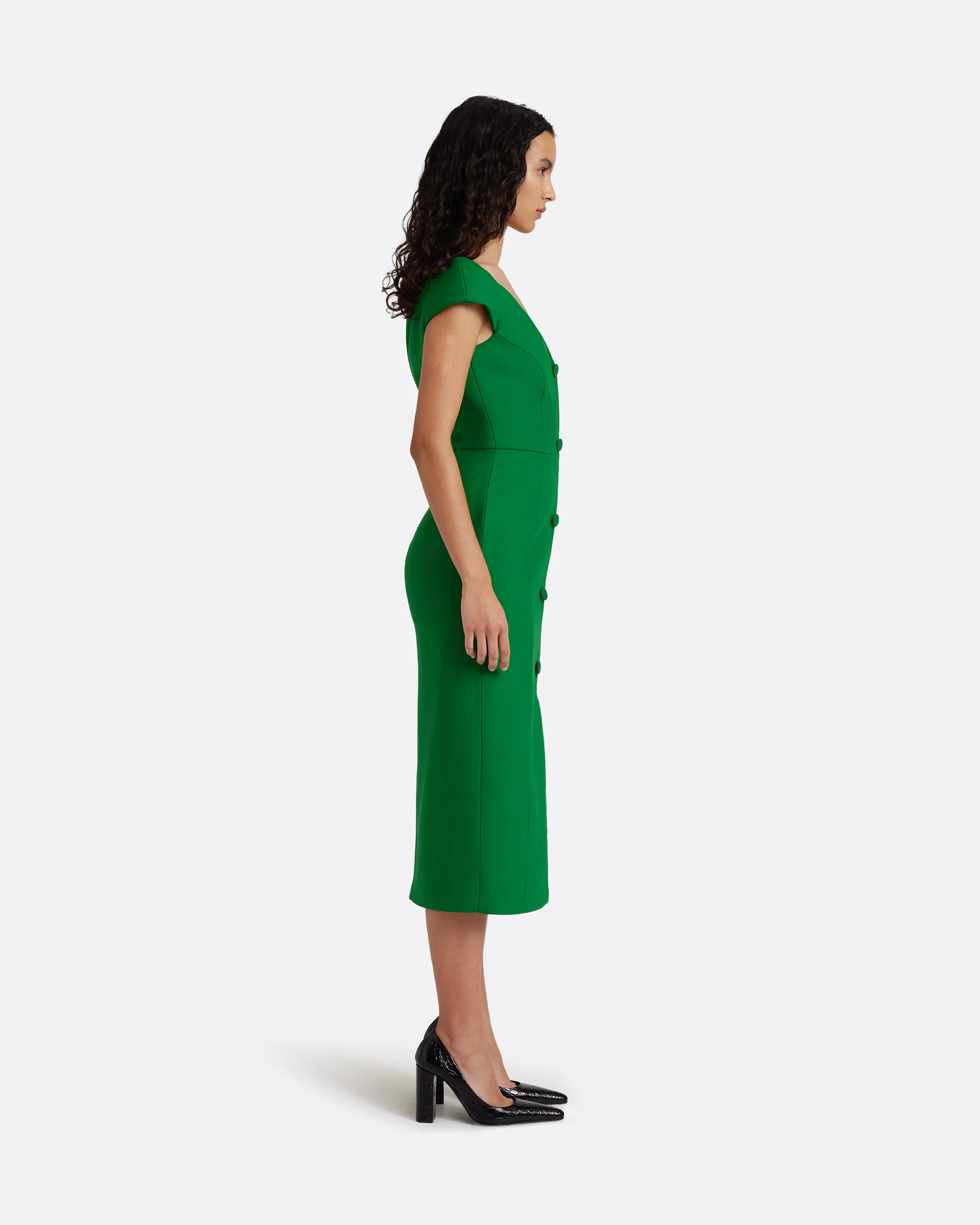 Klea Midi Dress in Blade Green - Image 4
