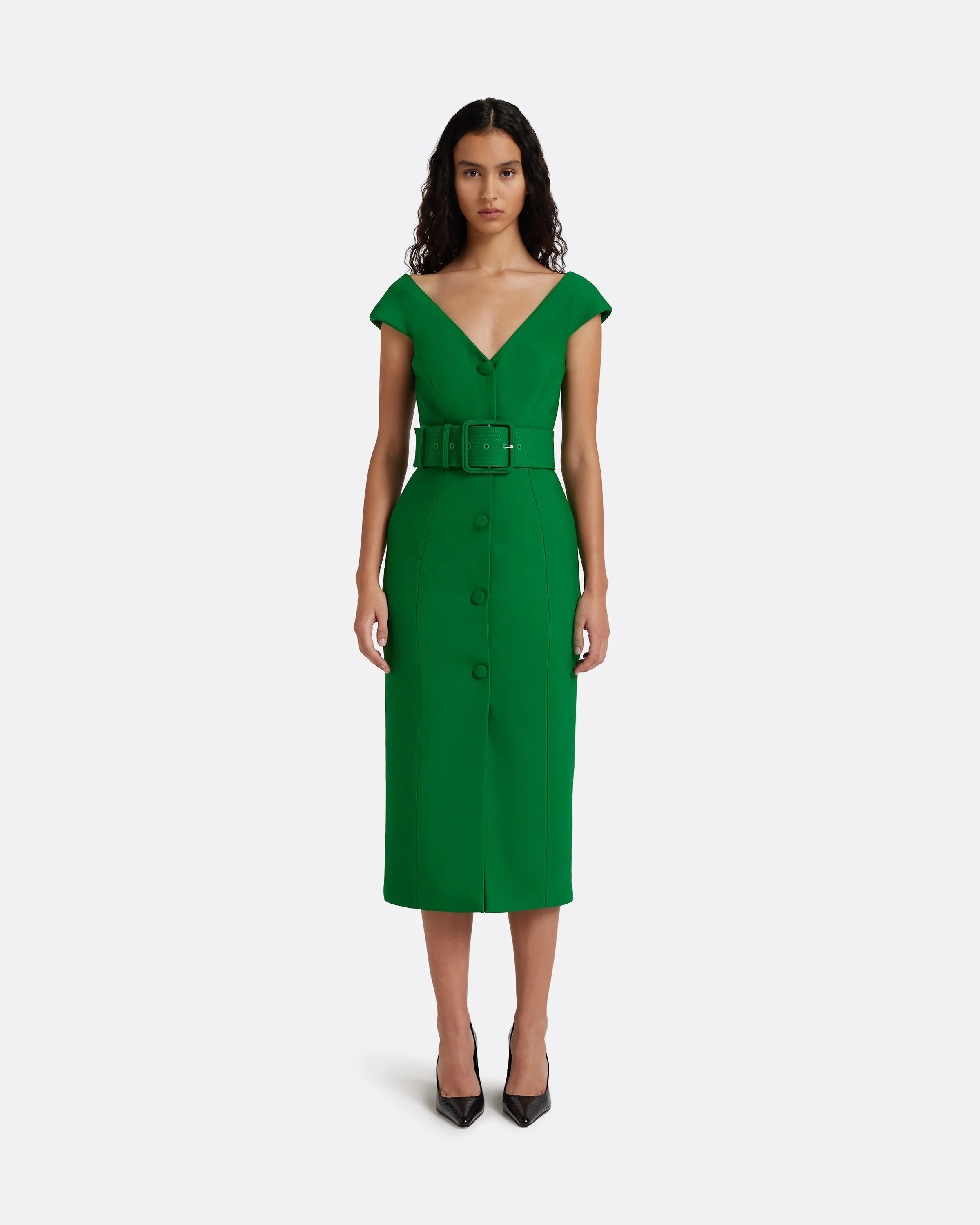 Klea Midi Dress in Blade Green - Image 5
