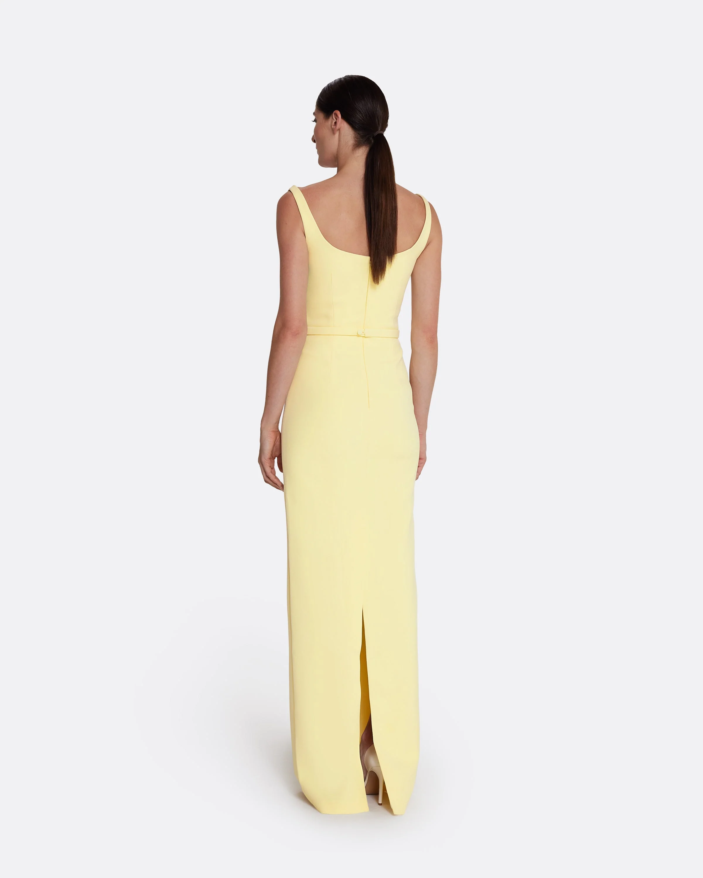 Kristena Long Dress in Pale Yellow - Image 2