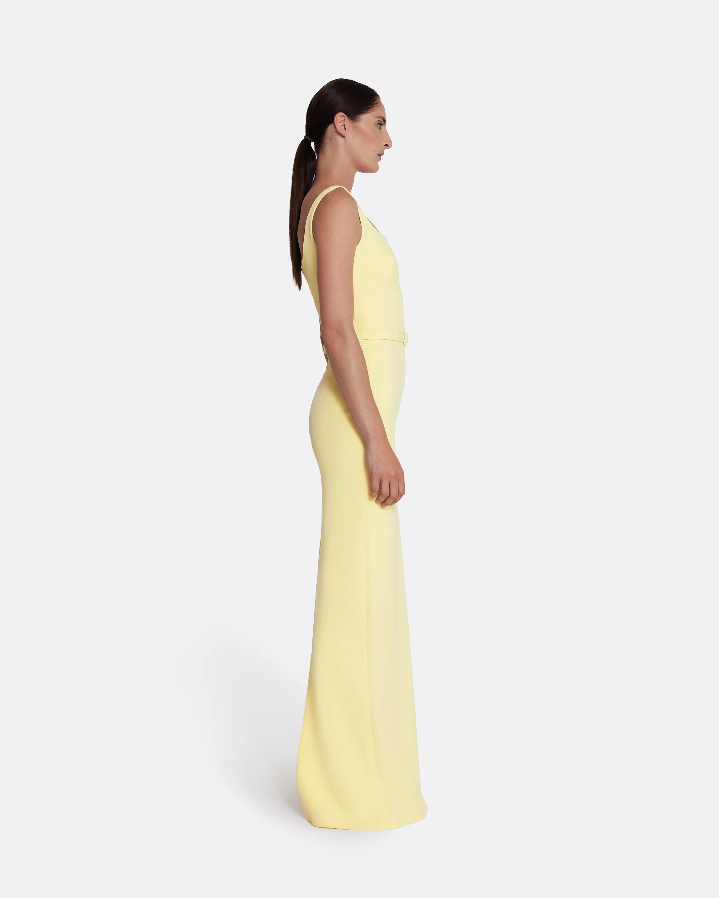 Kristena Long Dress in Pale Yellow - Image 9