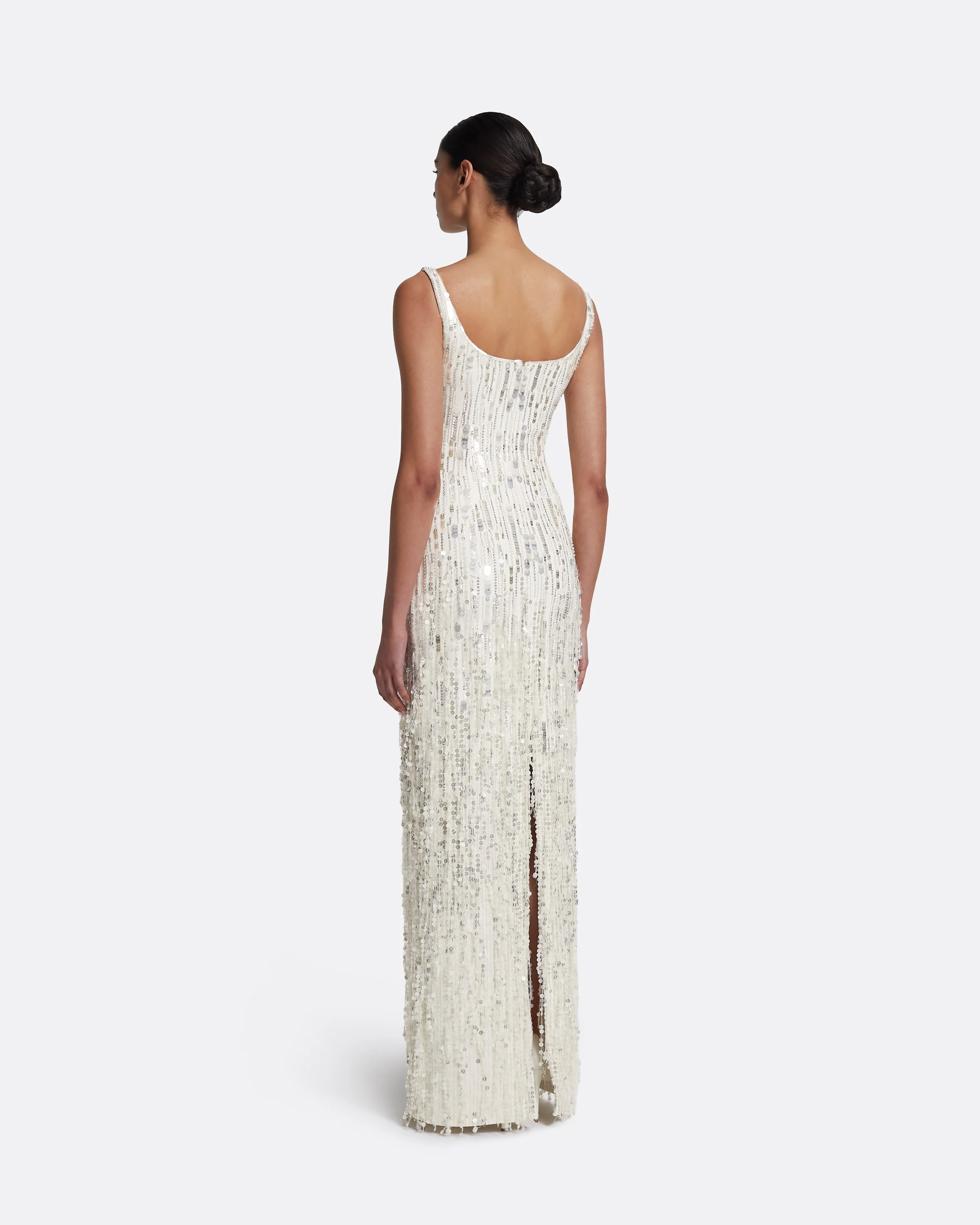 Kristena Long Dress in Ivory with Crystal Embellishment - Image 2