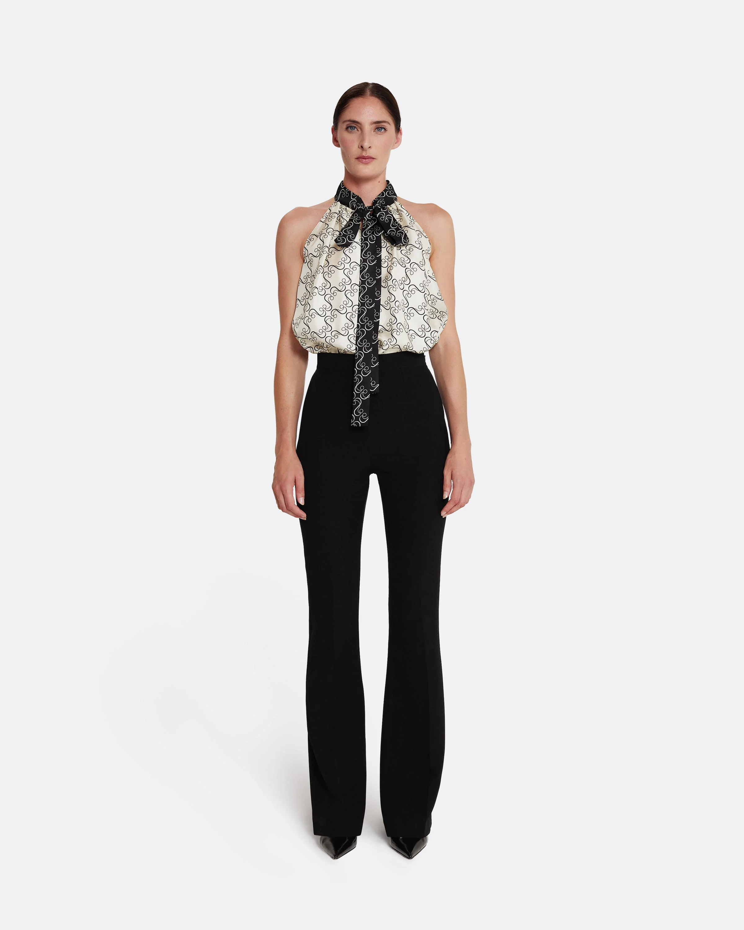 Letizia Top in Black on Ecru - Image 10