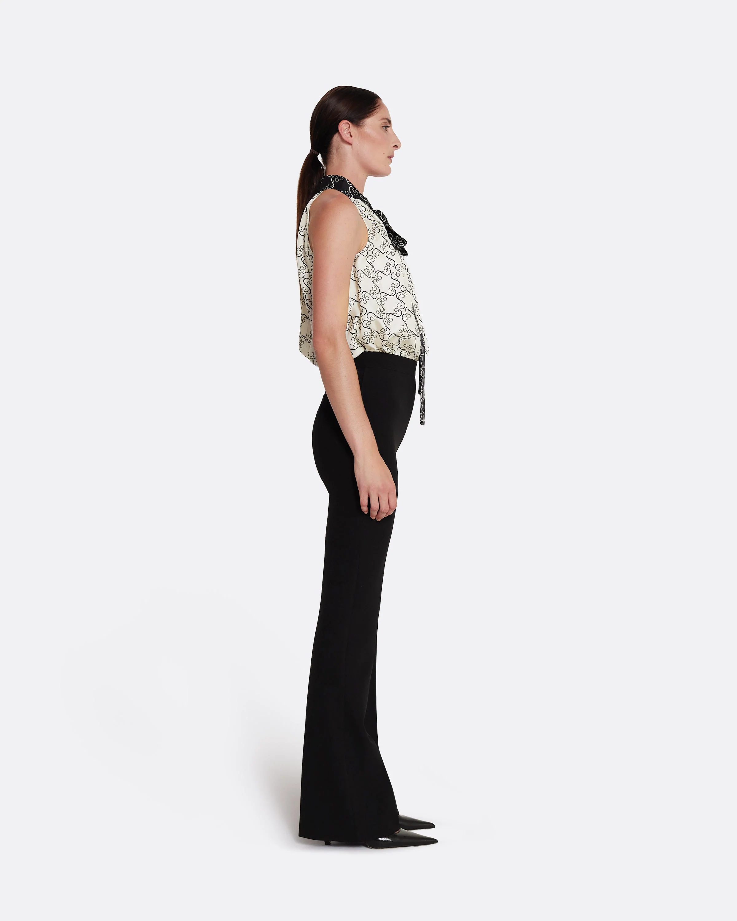 Letizia Top in Black on Ecru - Image 13