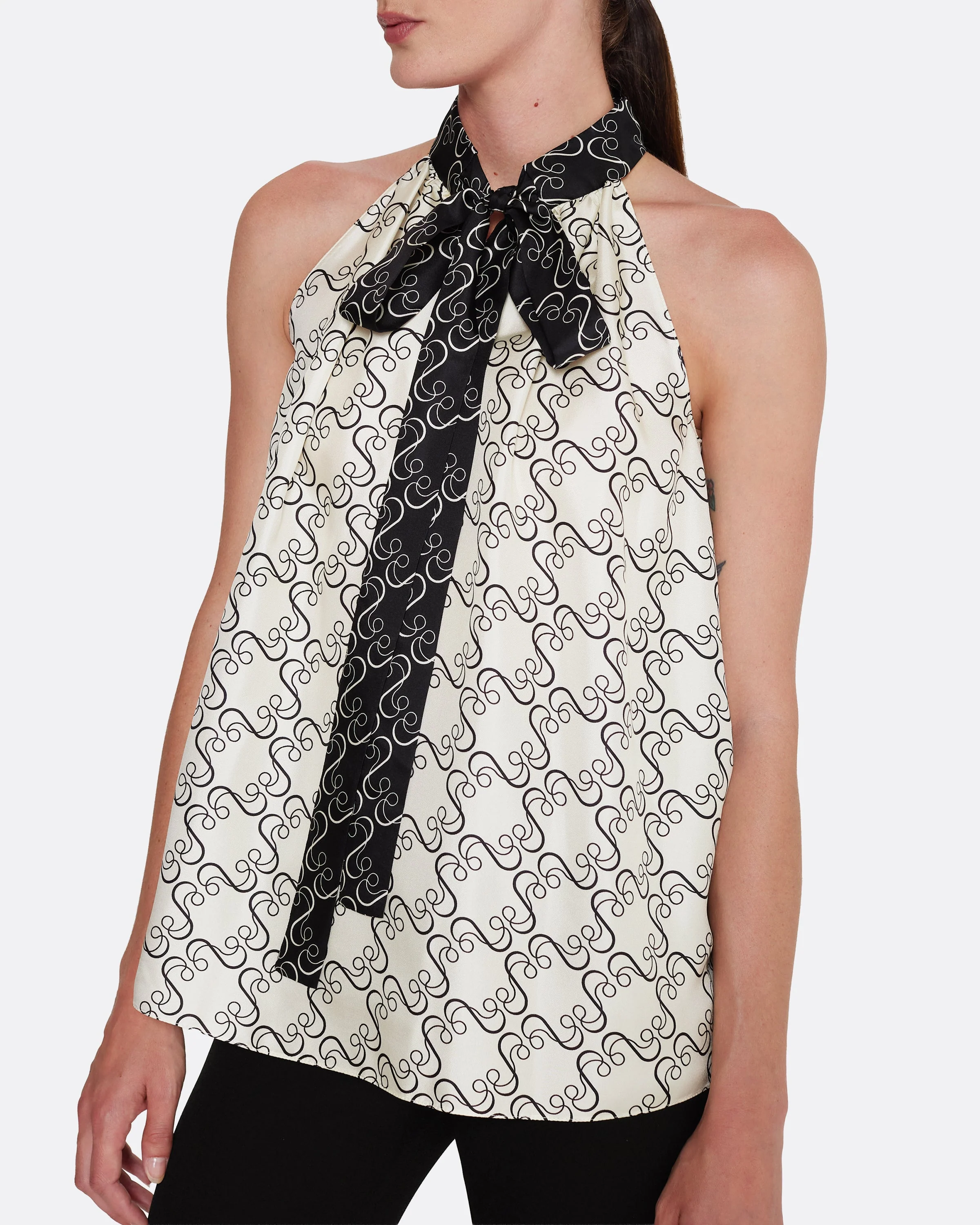 Letizia Top in Black on Ecru - Image 4