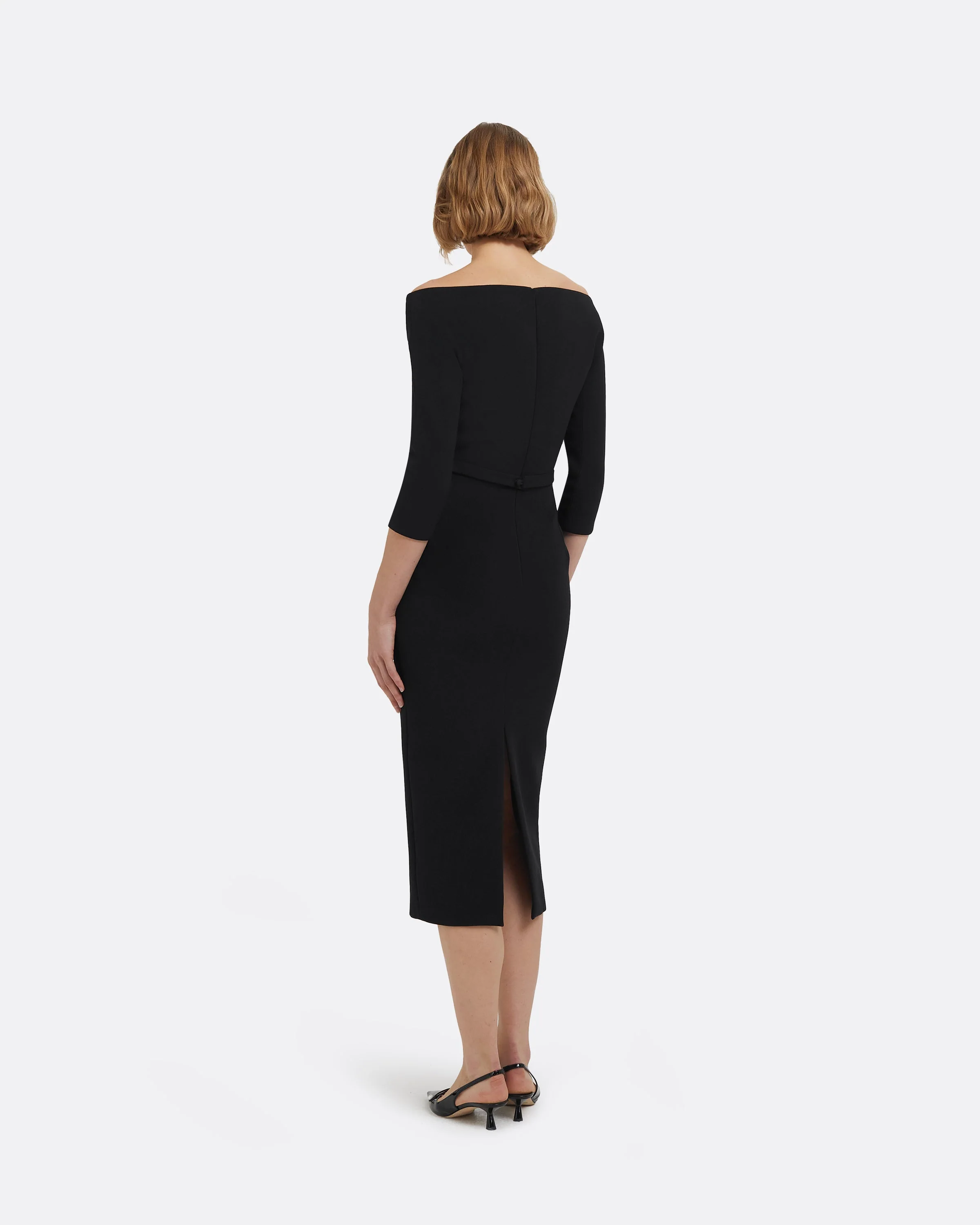 Linda Midi Dress in Black - Image 2