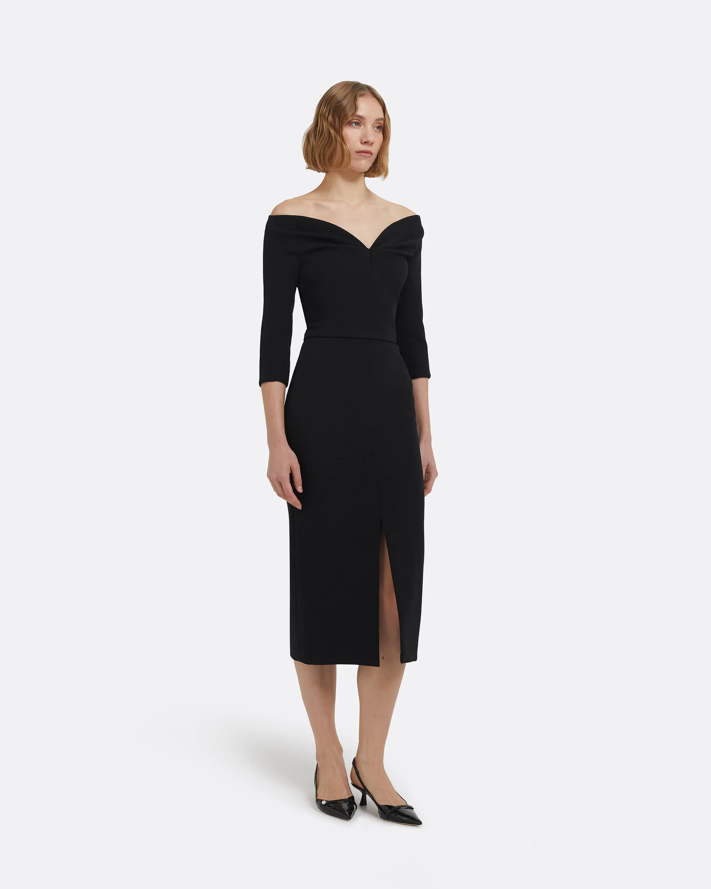 Linda Midi Dress in Black - Image 4