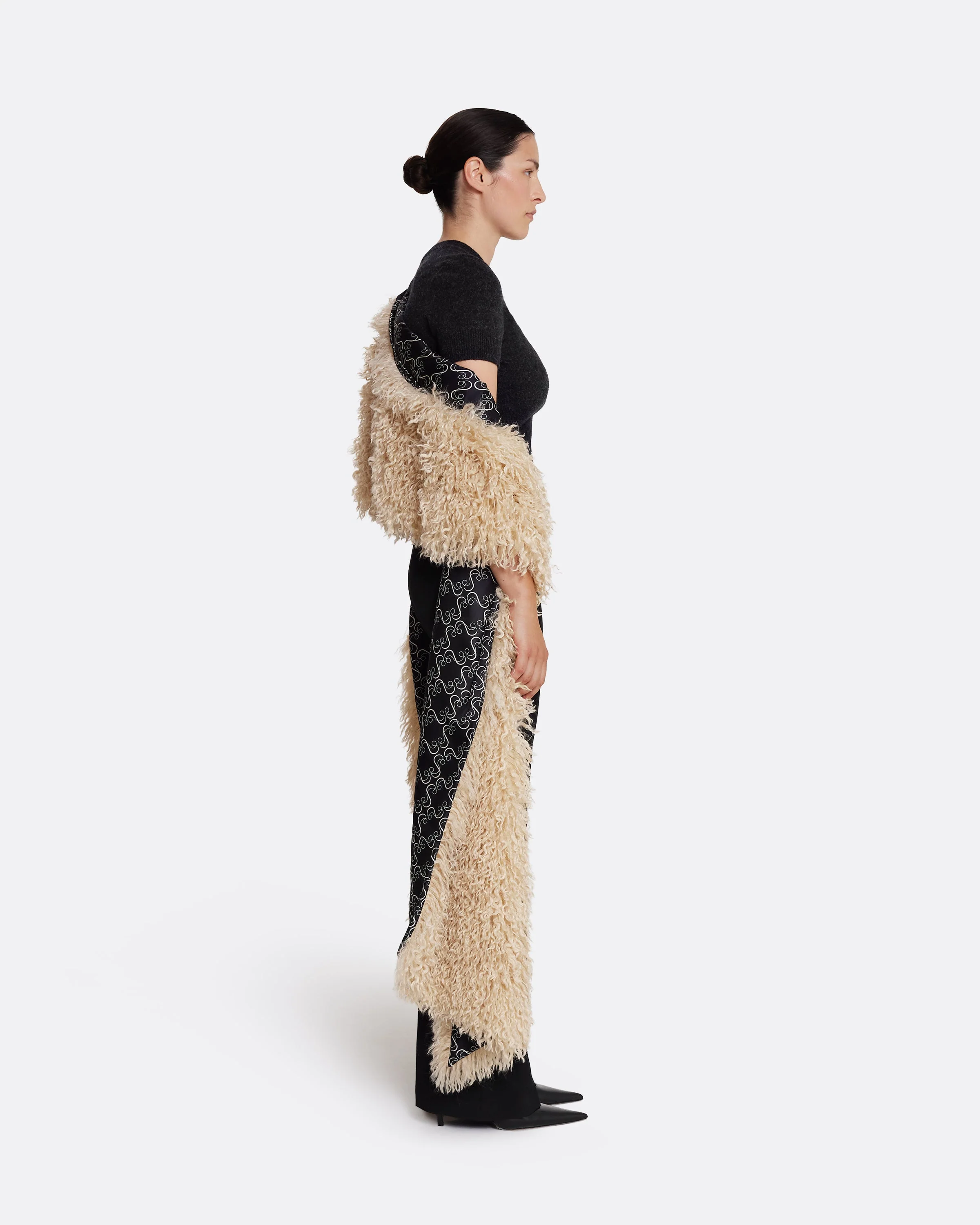 Long Shawl Scarf in Stone - Image 8