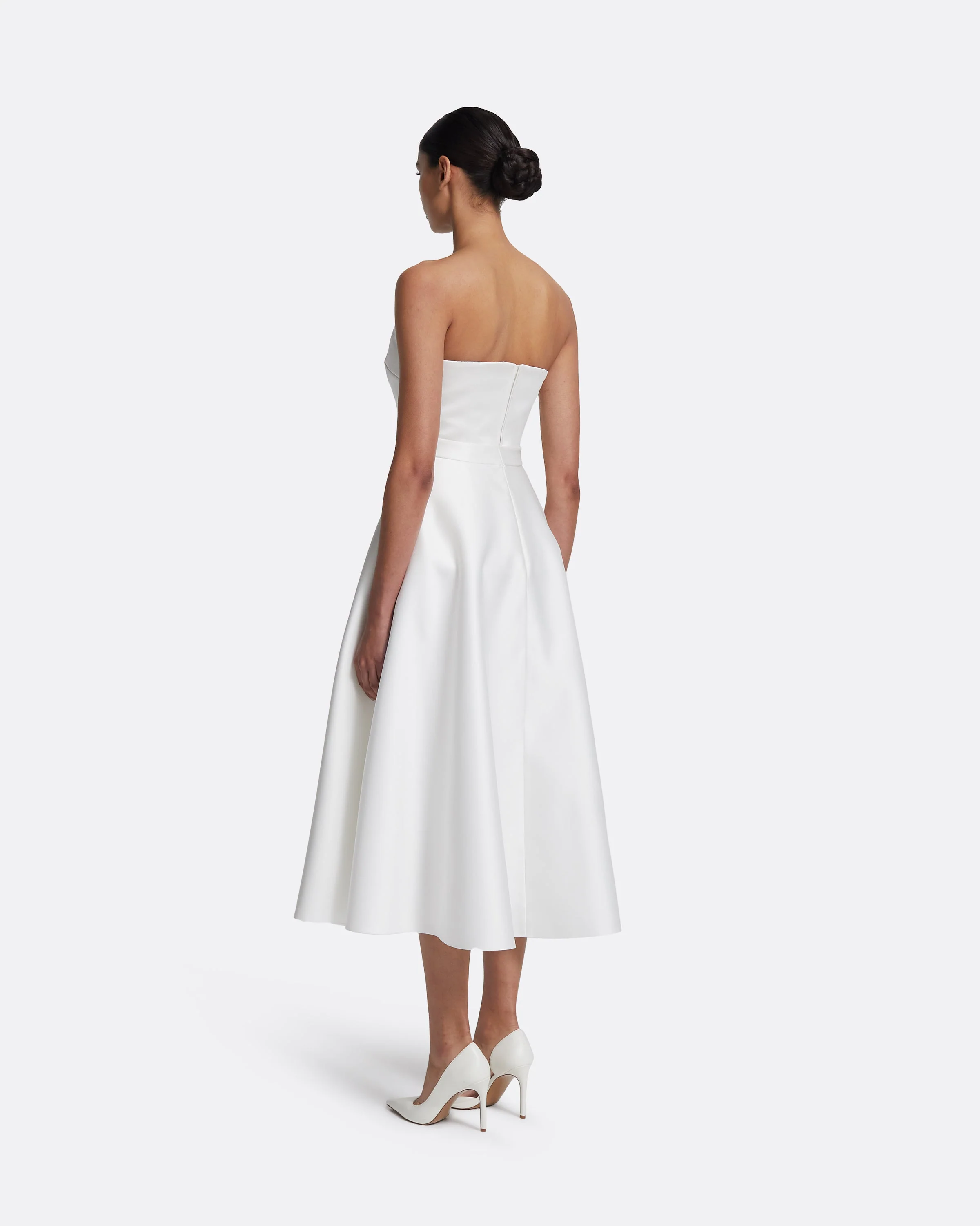 Lory Midi Dress in Porcelain - Image 2