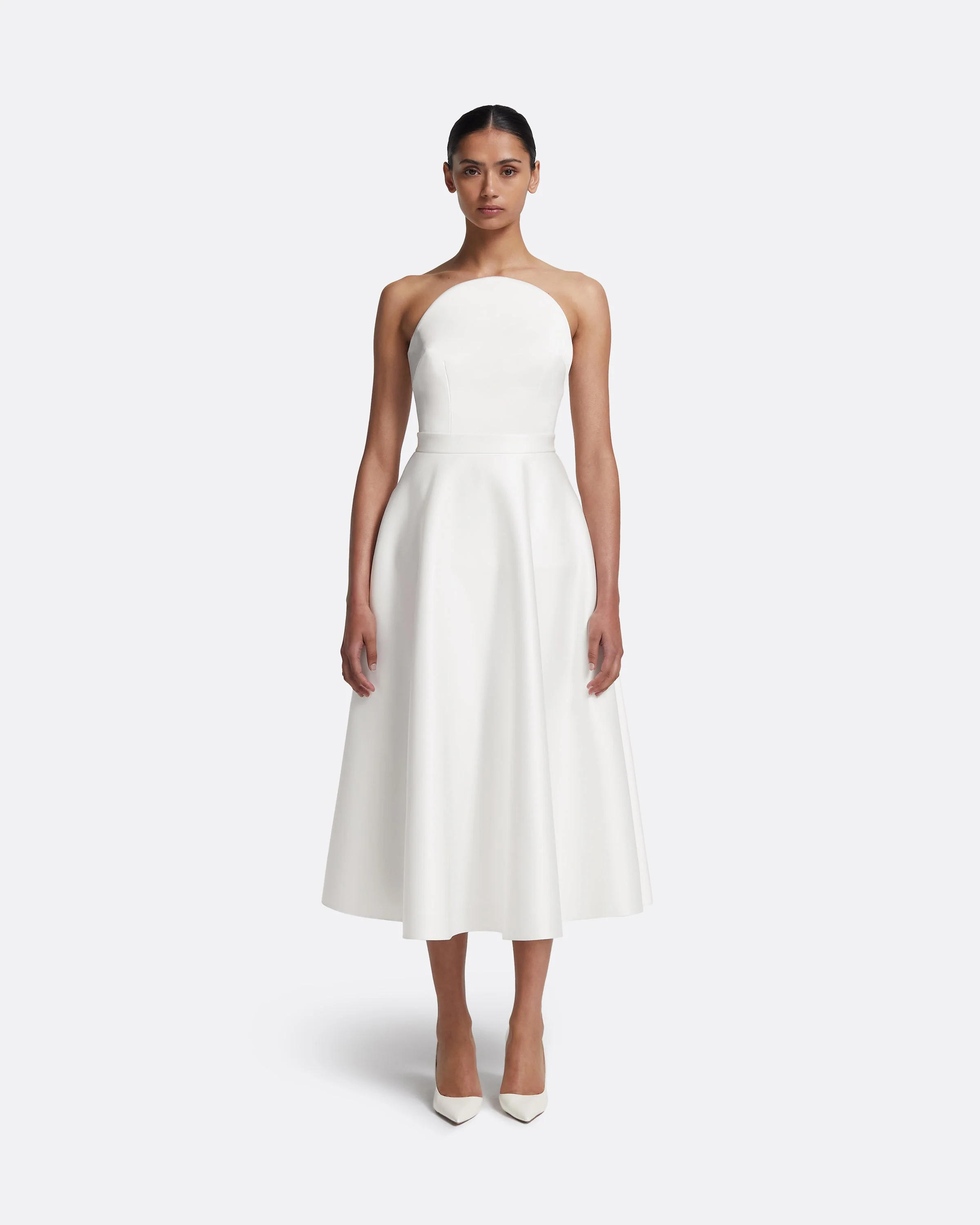 Lory Midi Dress in Porcelain - Image 6