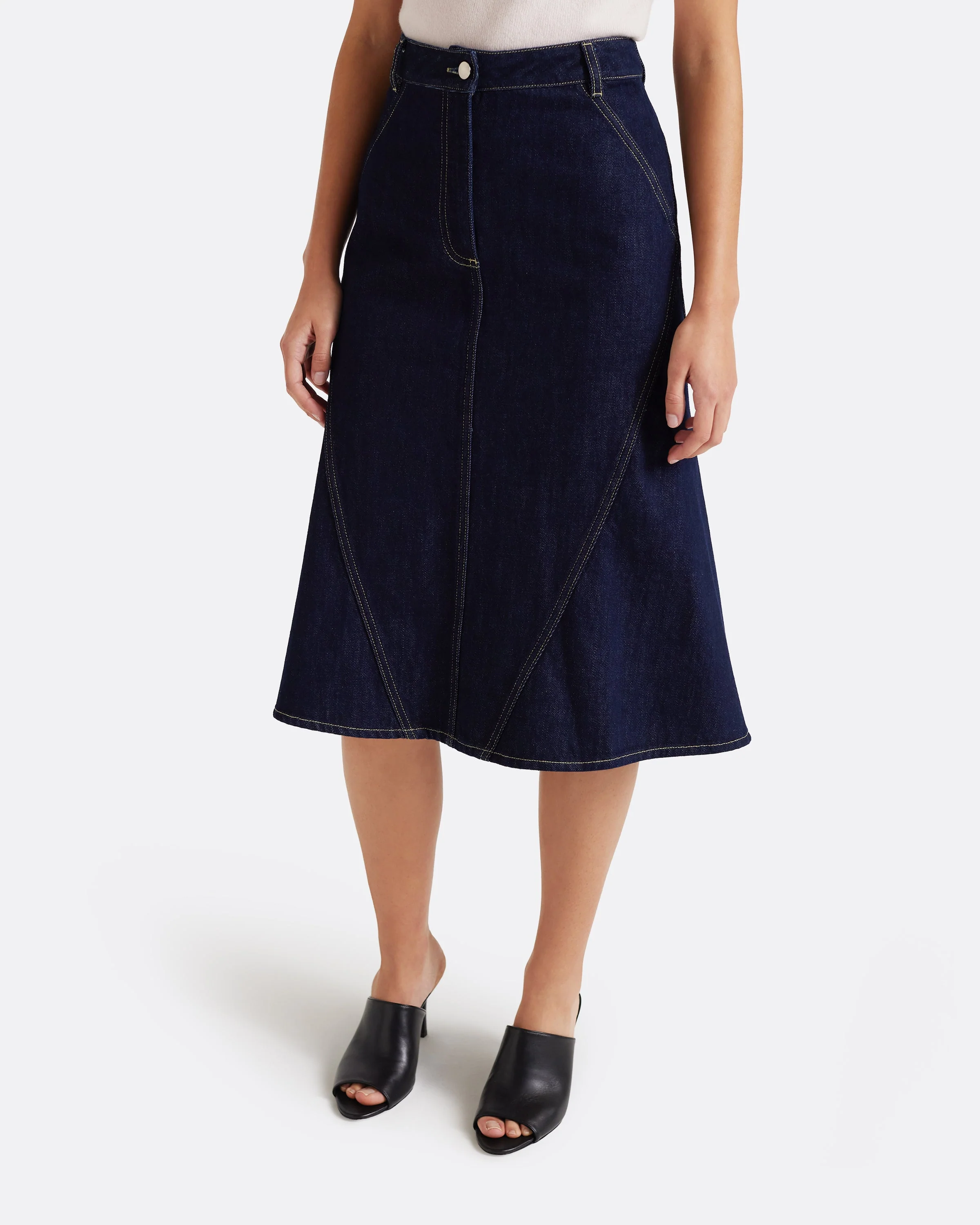 Luisella Denim Skirt in Dark Wash - Image 8