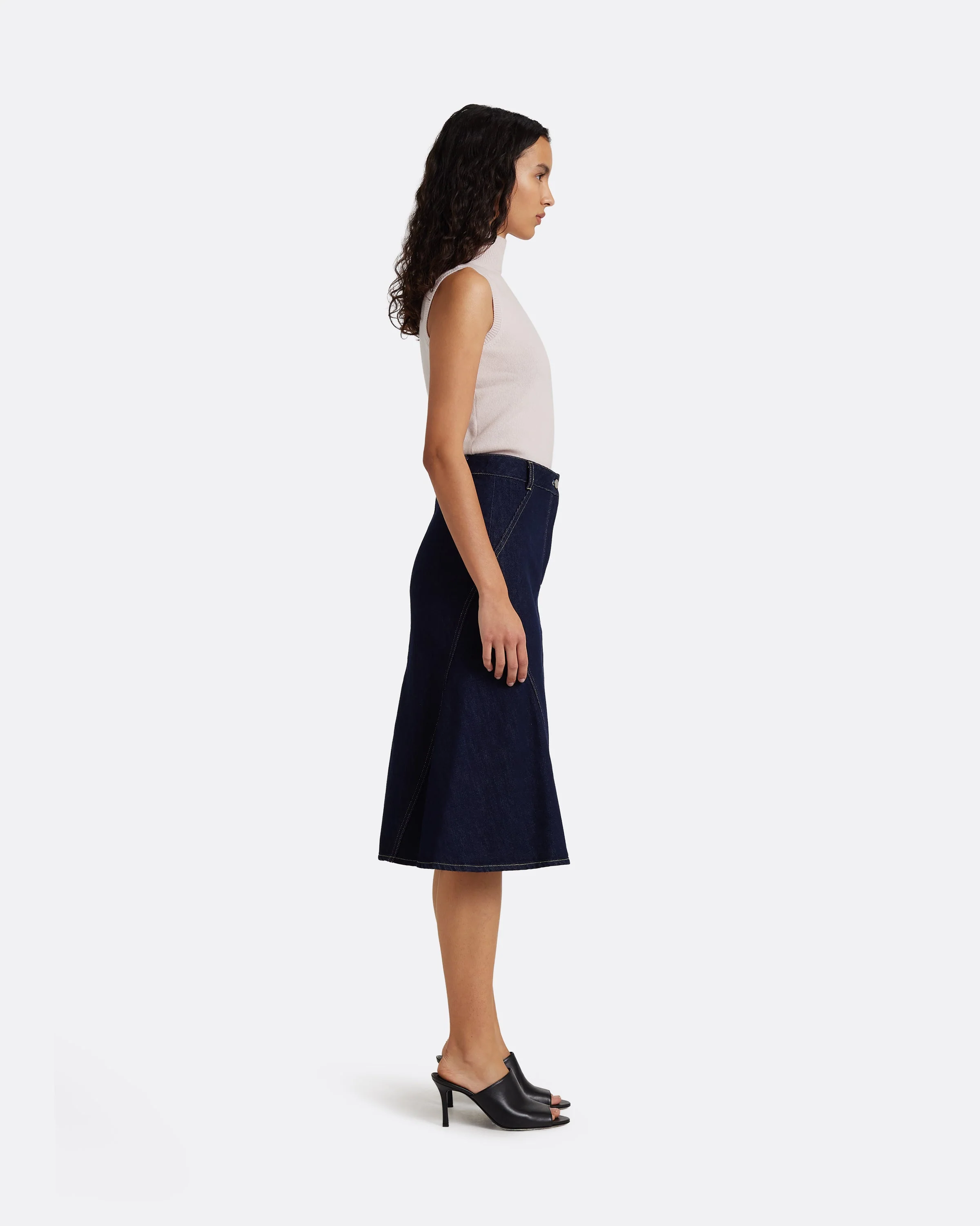 Luisella Denim Skirt in Dark Wash - Image 9