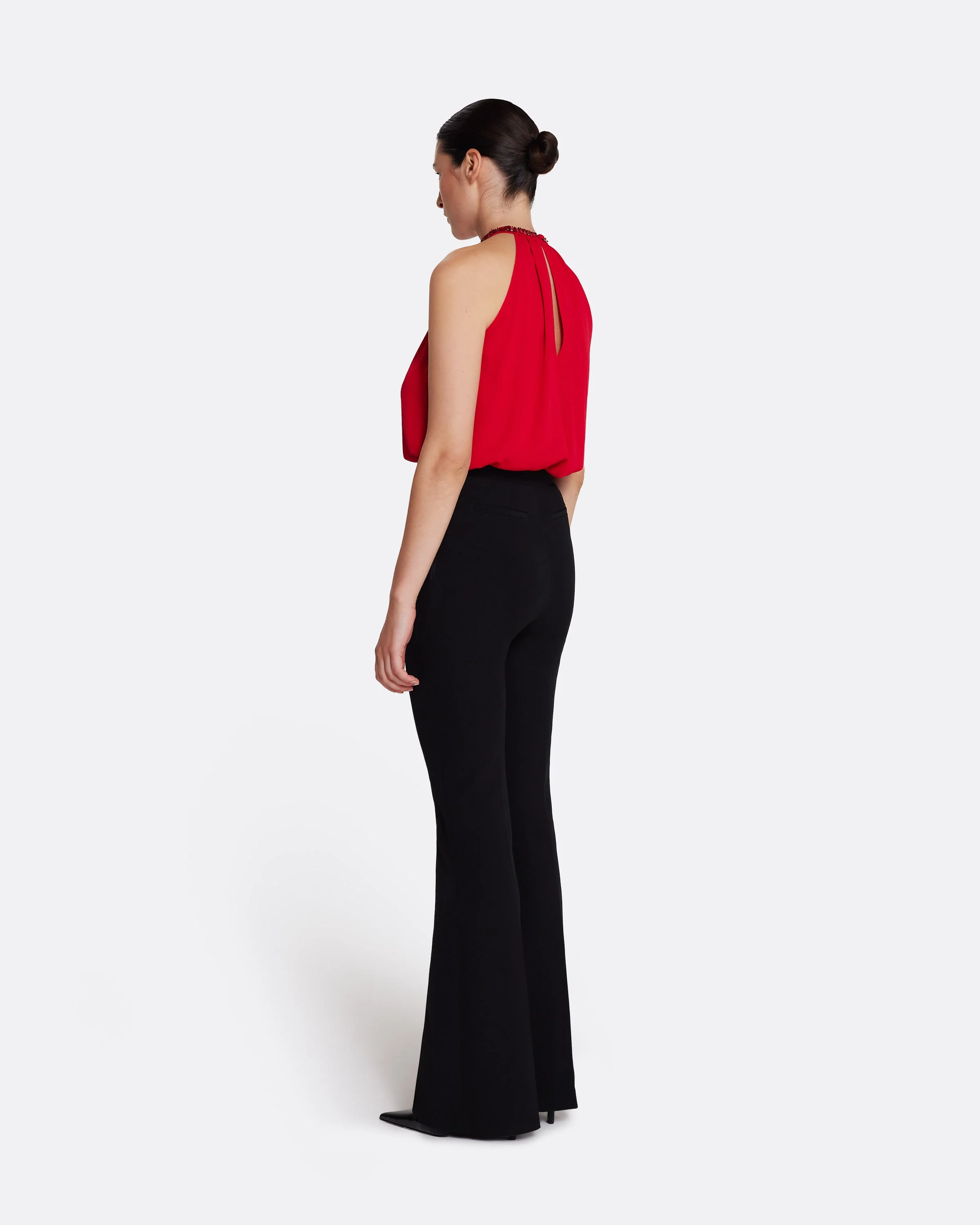 Lunetta Top in Azalea Red with Multi-reds - Image 11