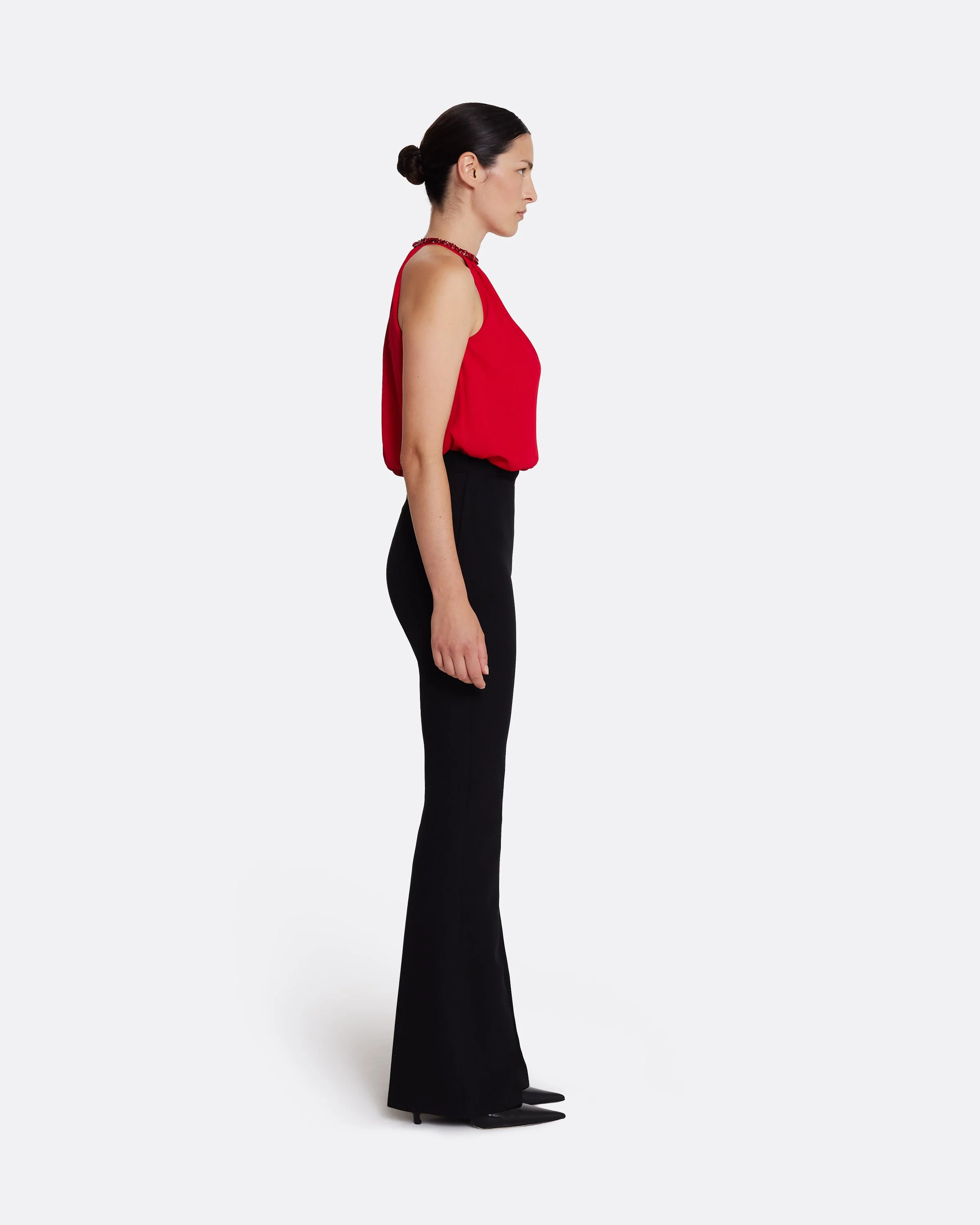 Lunetta Top in Azalea Red with Multi-reds - Image 5