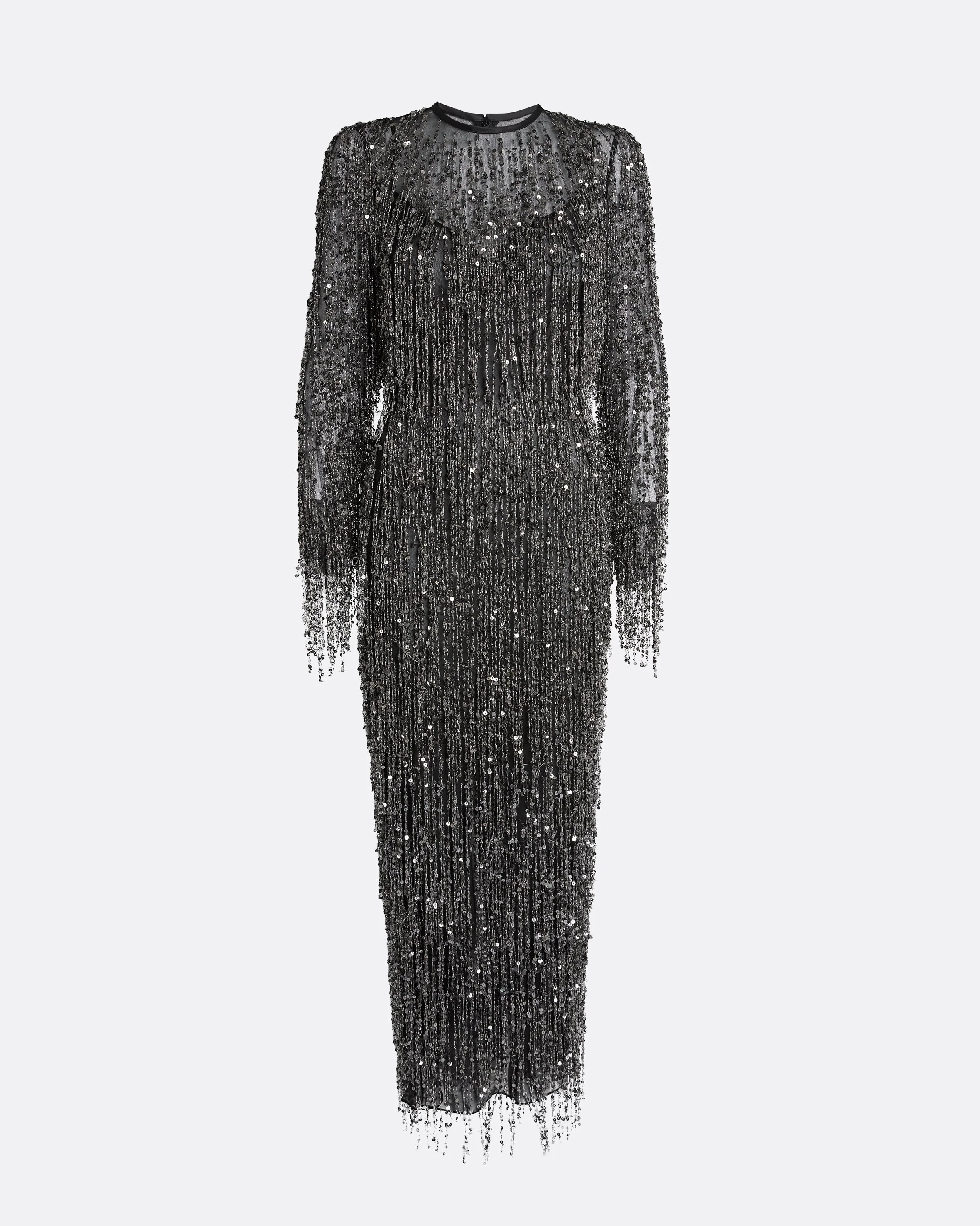 Lyran Midi Dress in Black with Gunmetal - Image 10