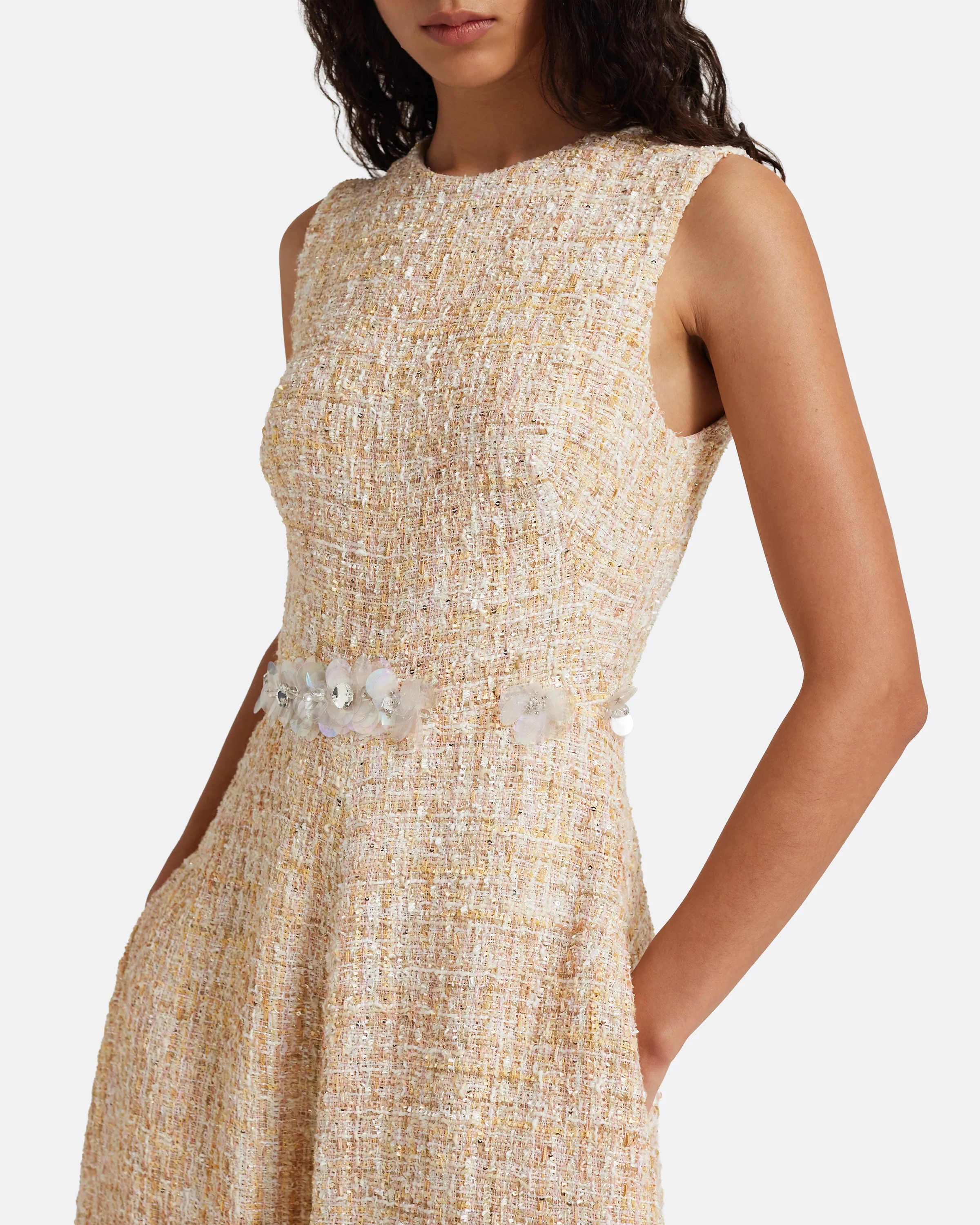 Maisie Midi Dress in Tweed - Image 3
