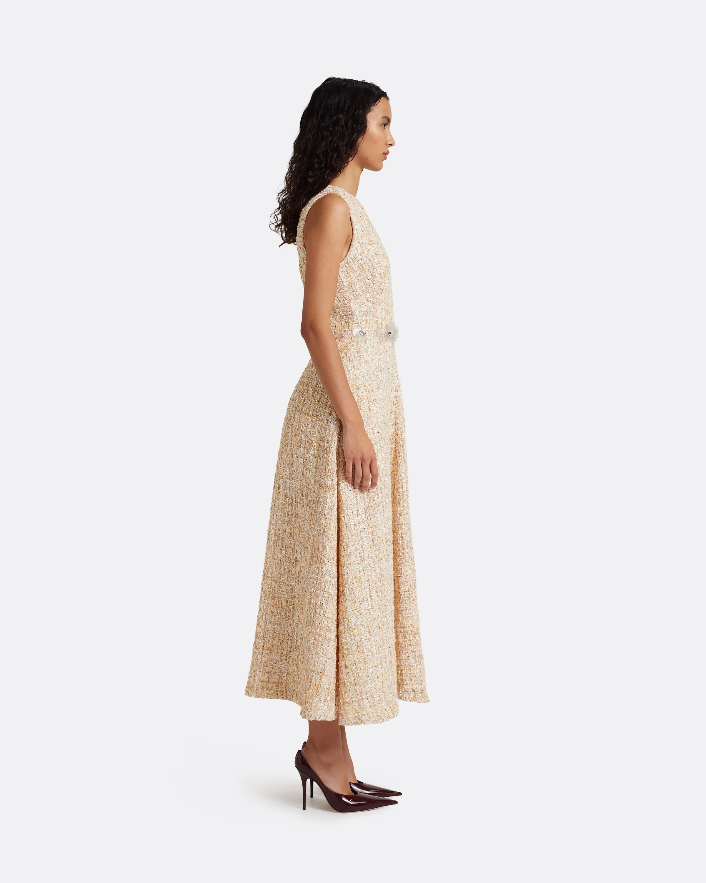Maisie Midi Dress in Tweed - Image 4