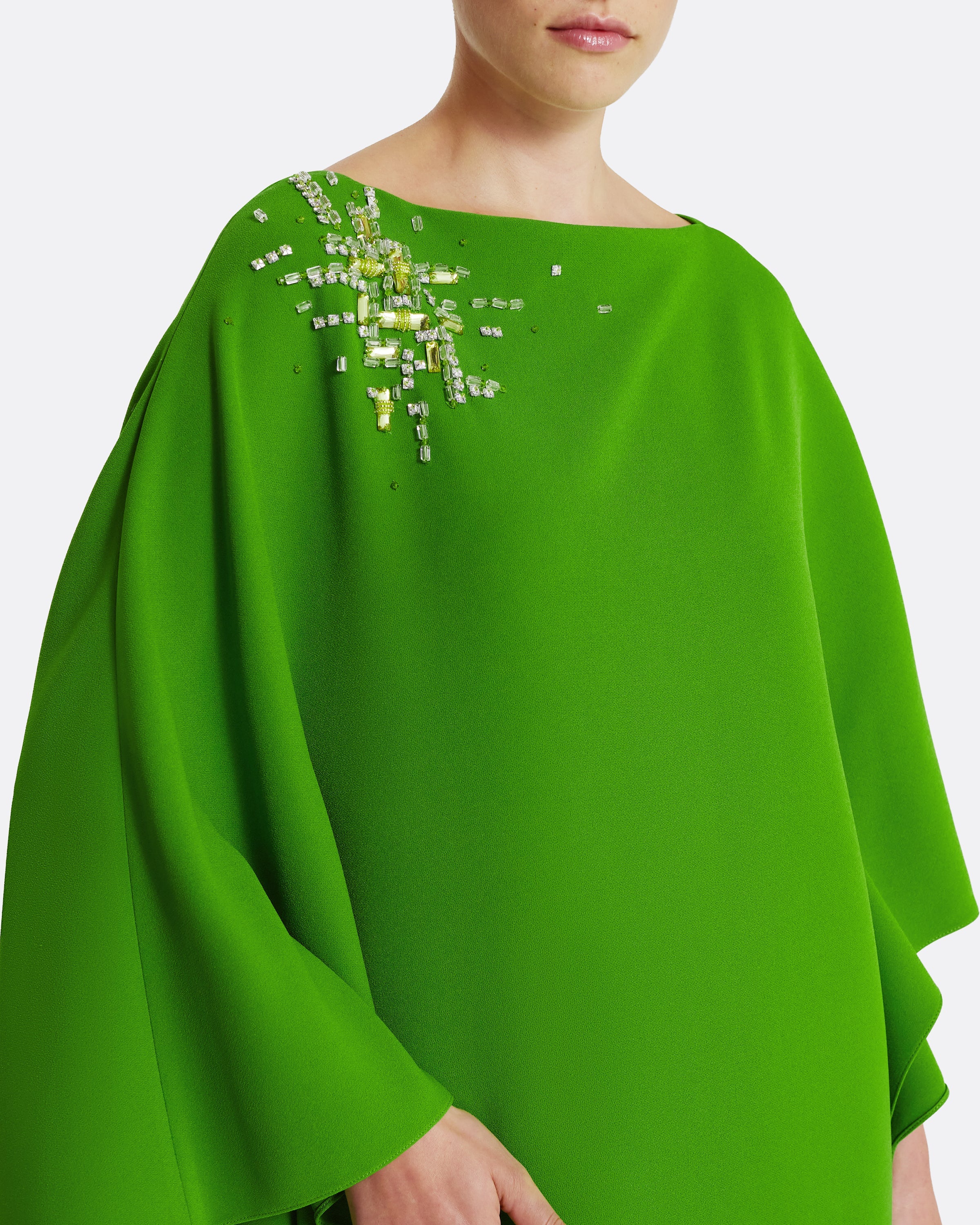 Marcellina Long Dress in Verdant Green with Multi-greens - Image 8