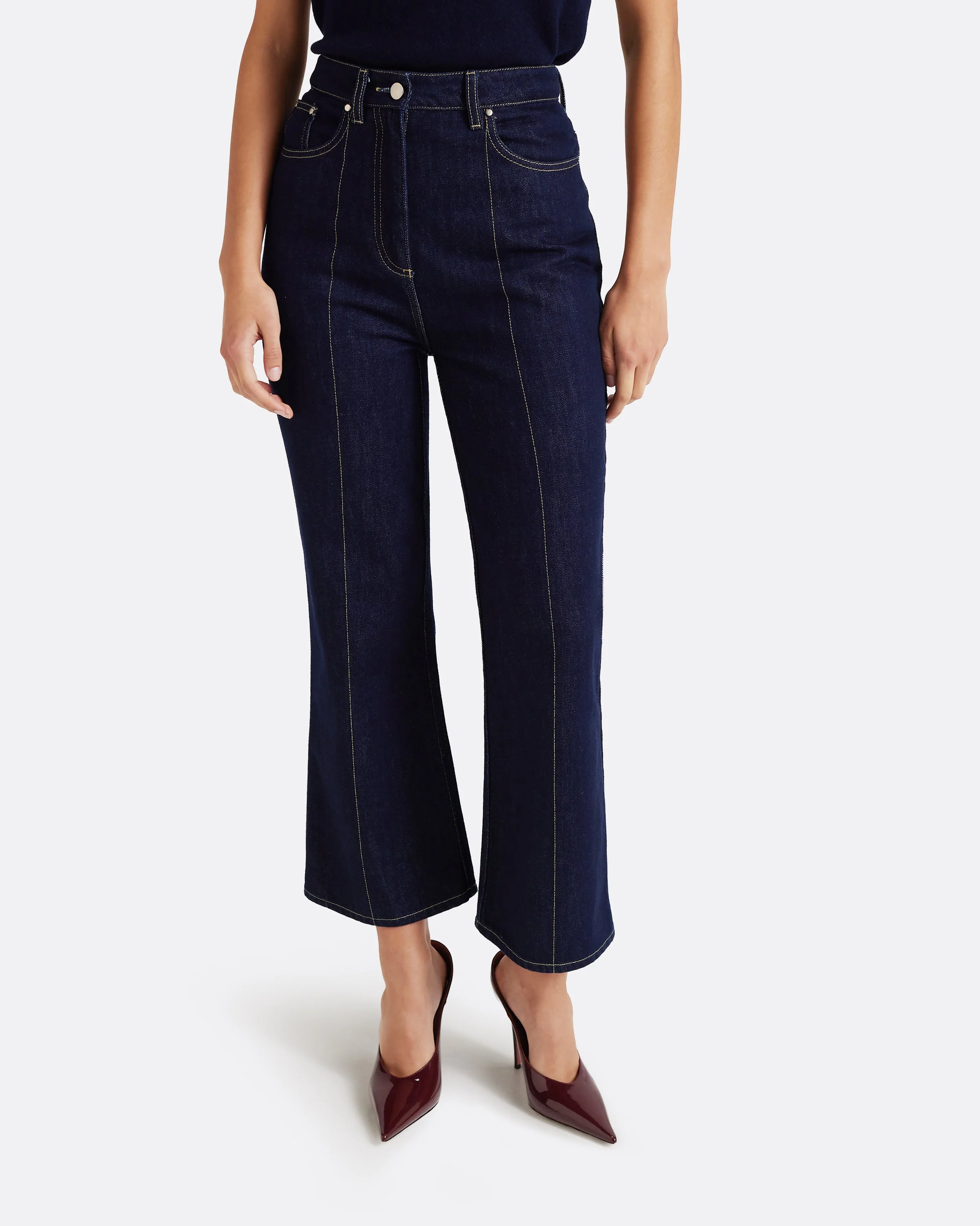 Marietta Denim Trouser in Dark Wash - Image 3