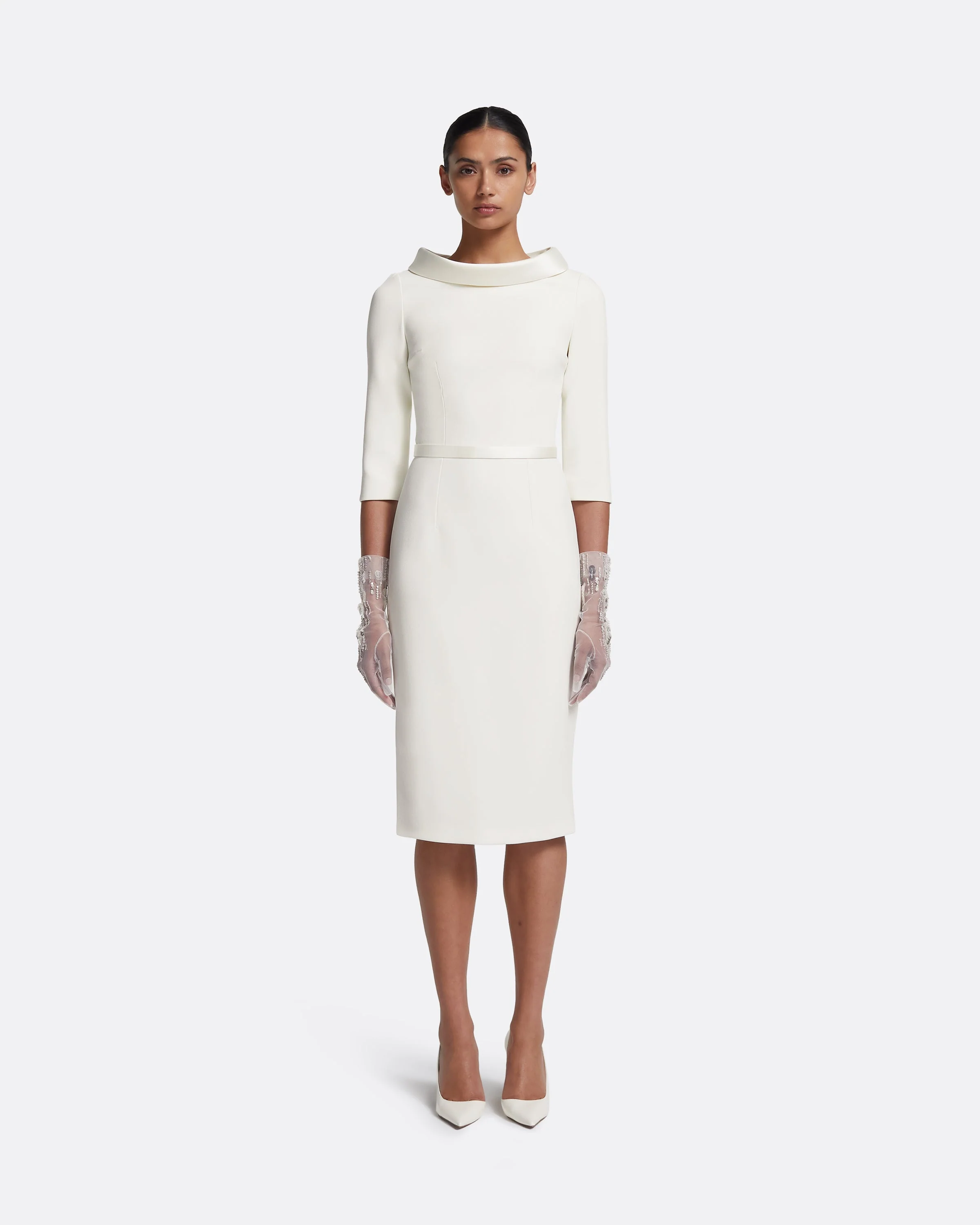 Meryl Midi Dress in Ivory - Image 12