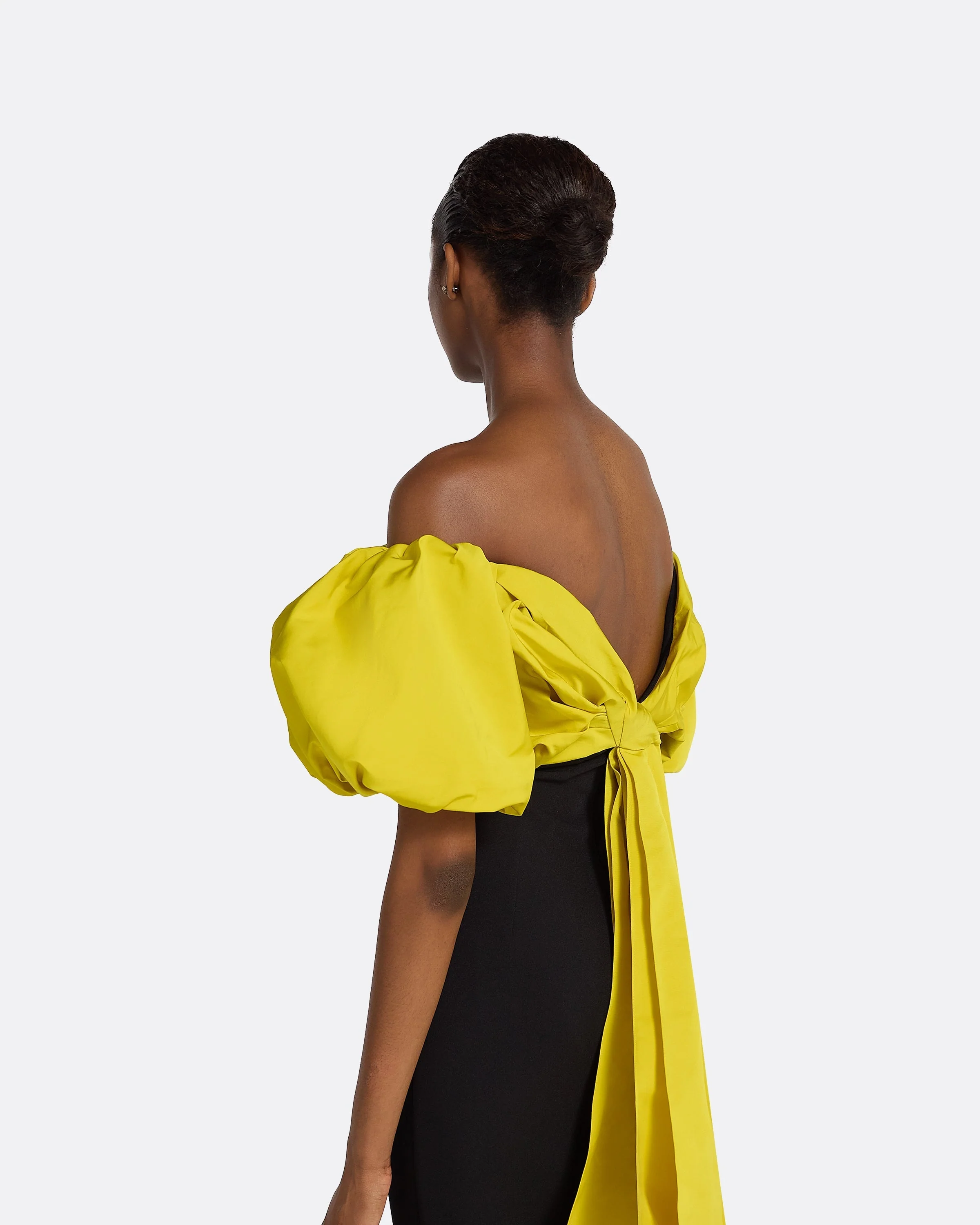 Milia Black & Chartreuse Long Dress - Image 11