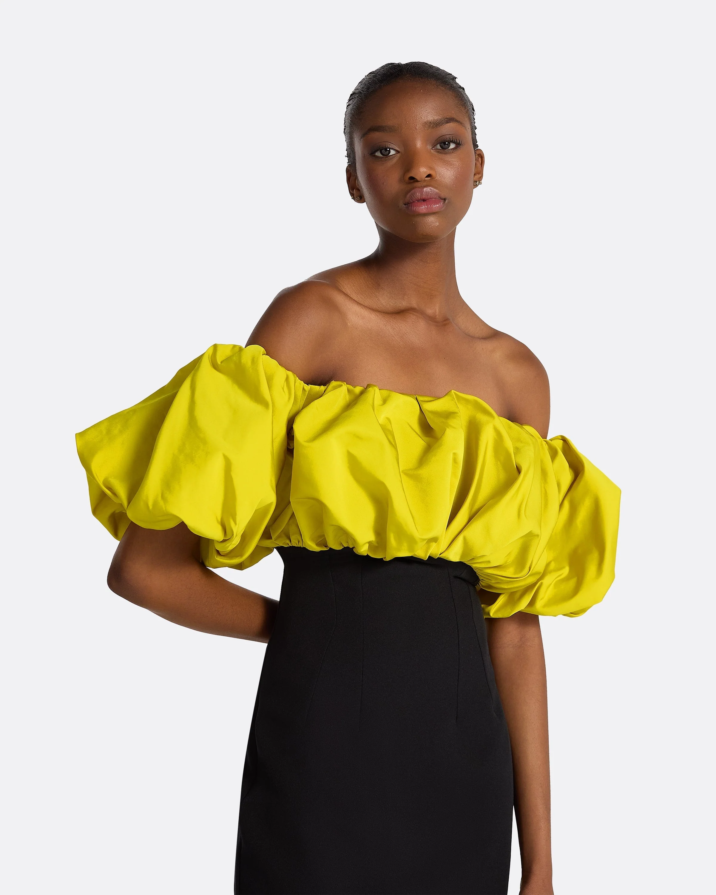 Milia Black & Chartreuse Long Dress - Image 13