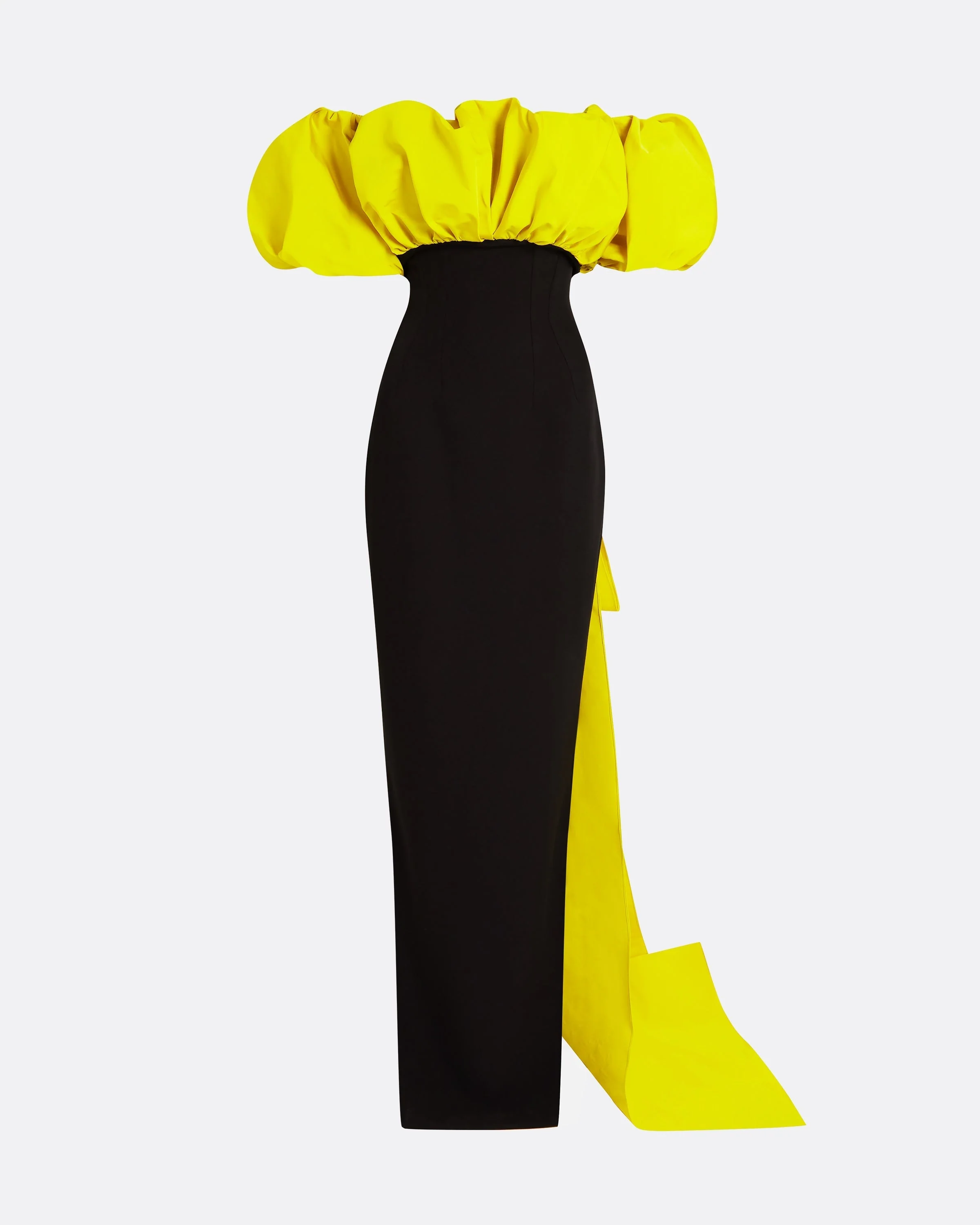 Milia Black & Chartreuse Long Dress - Image 16