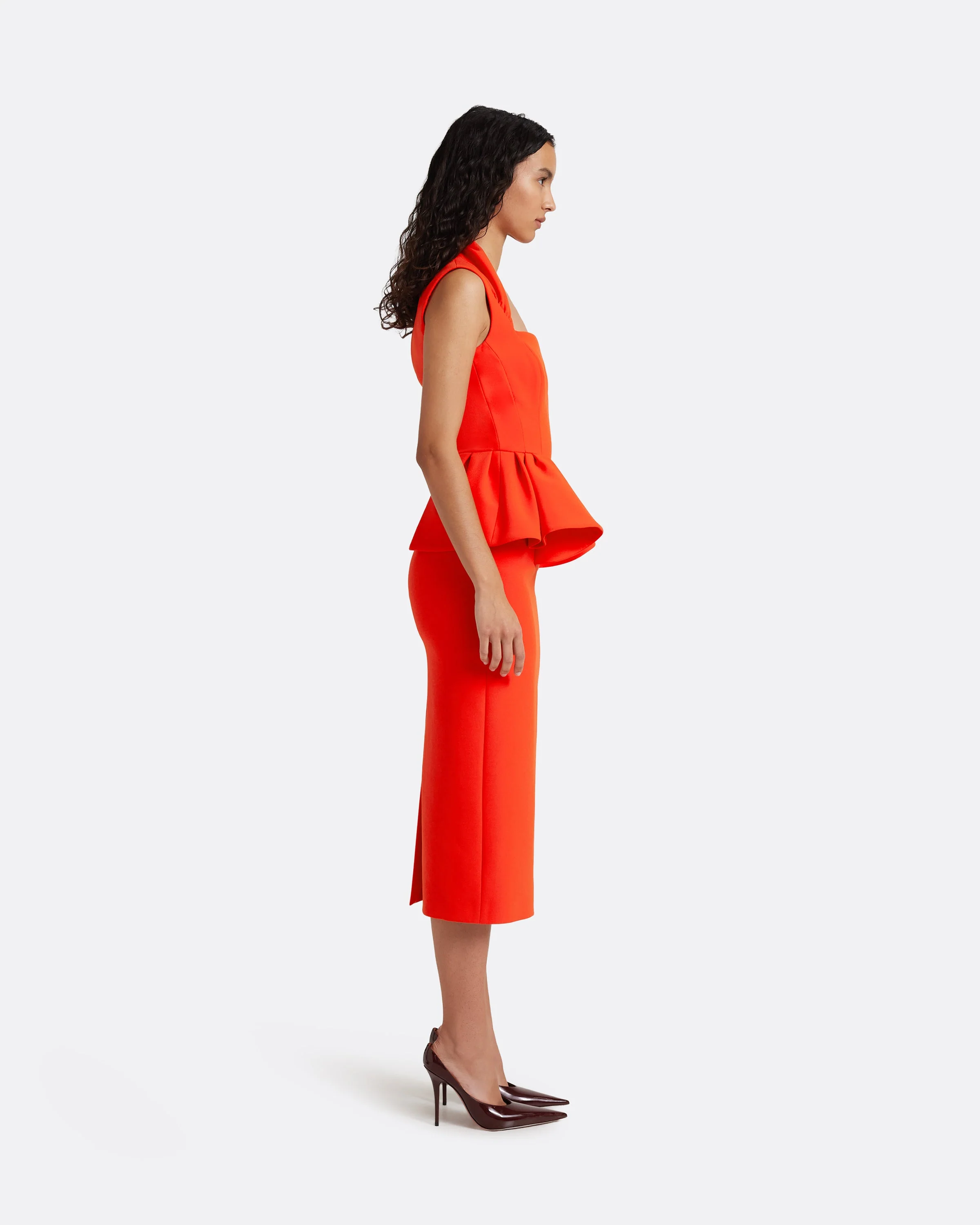 Milou Midi Dress in Apple Red - Image 4