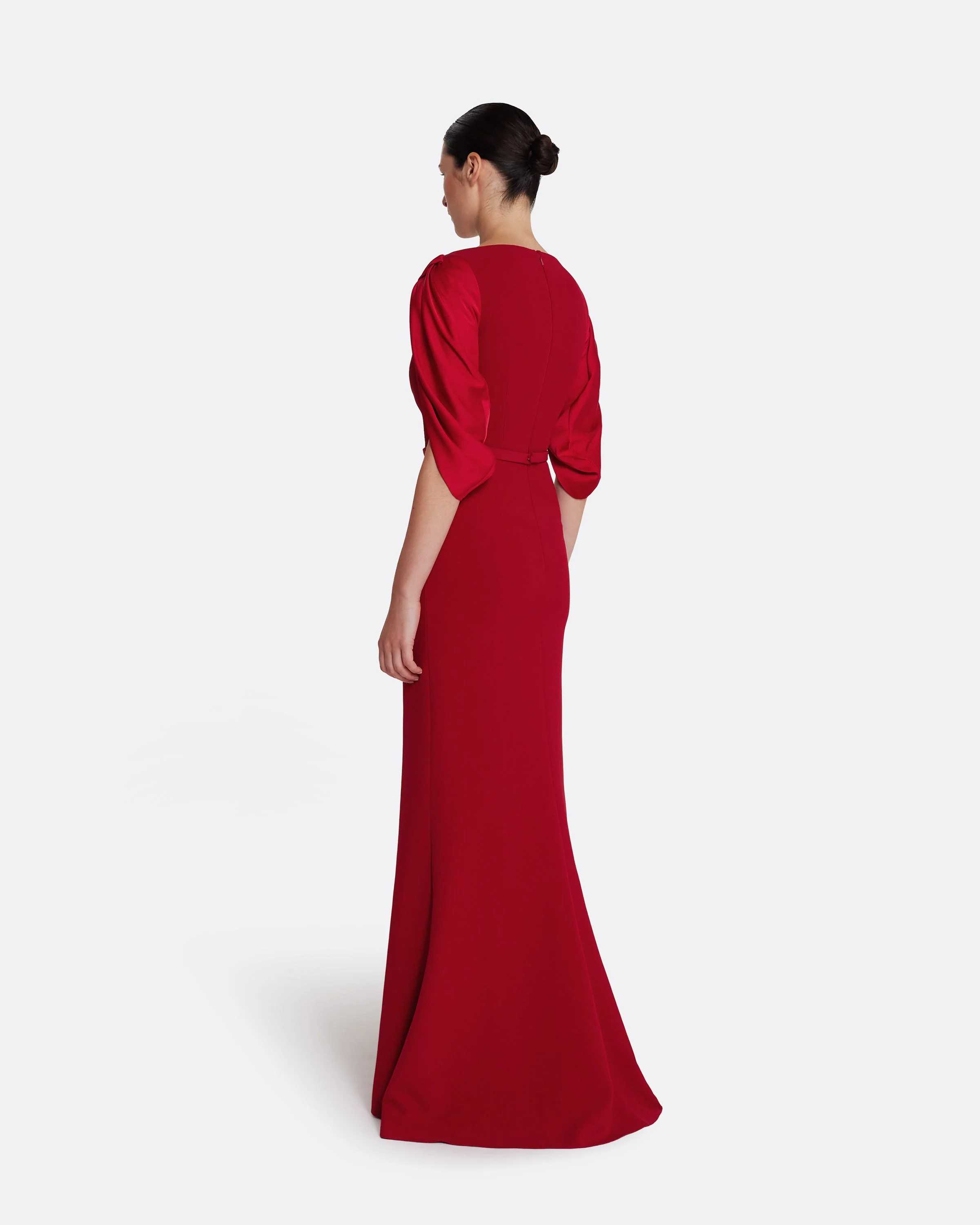 Mimi Long Dress in Cherry Red on Azalea Red - Image 2