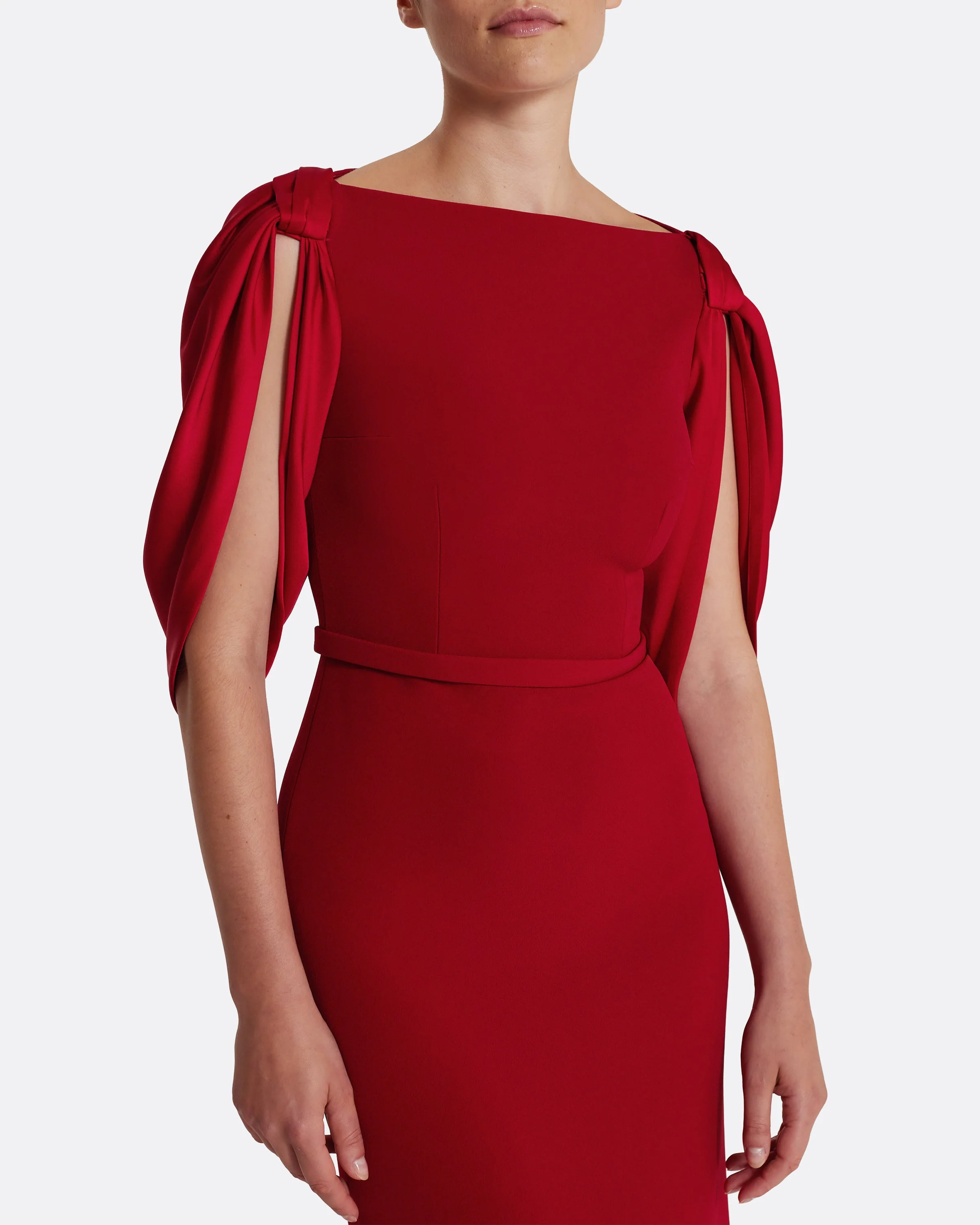 Mimi Long Dress in Cherry Red on Azalea Red - Image 3
