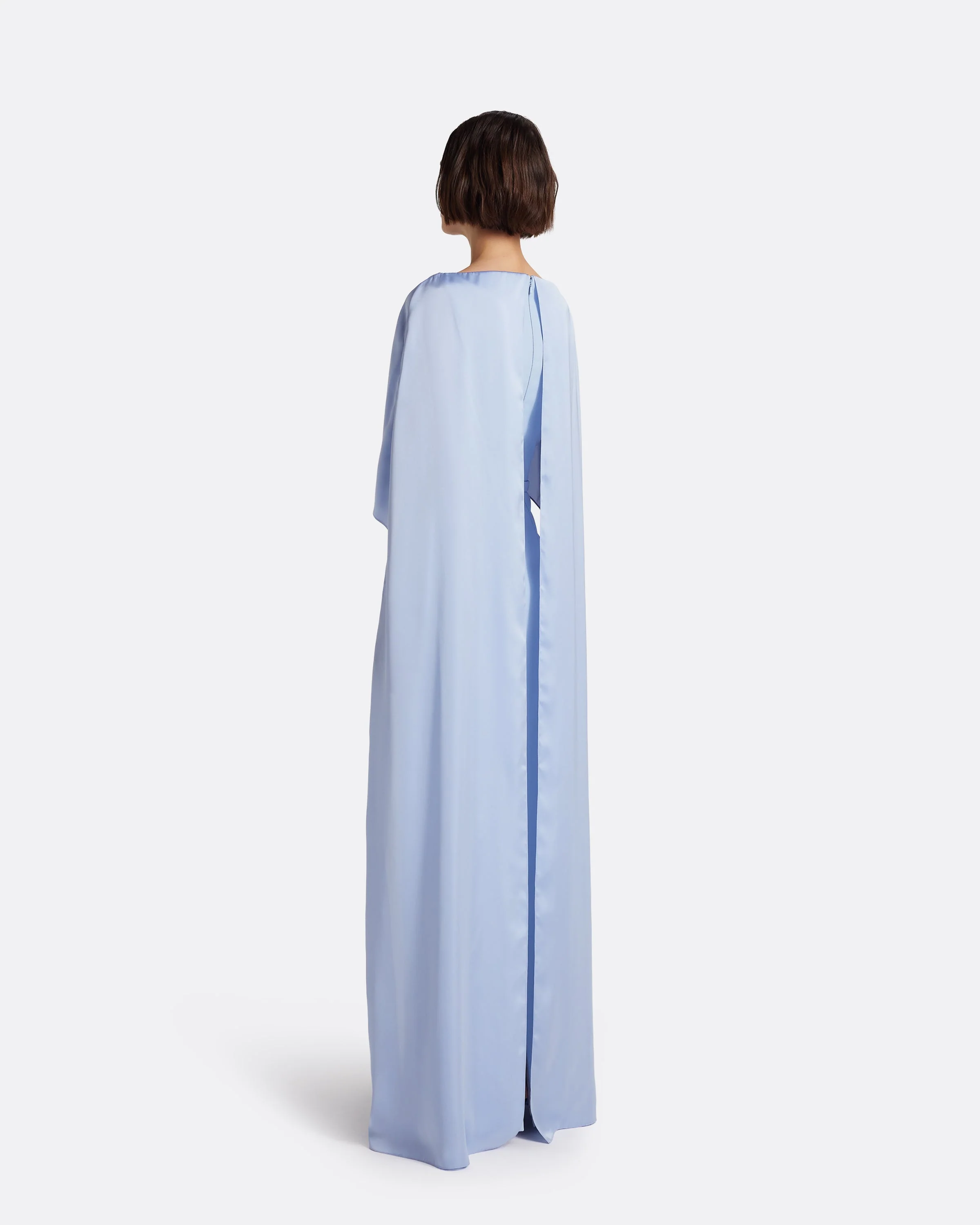 Mirabella Long Dress in Soft Sky with Embellished Belt - Image 2