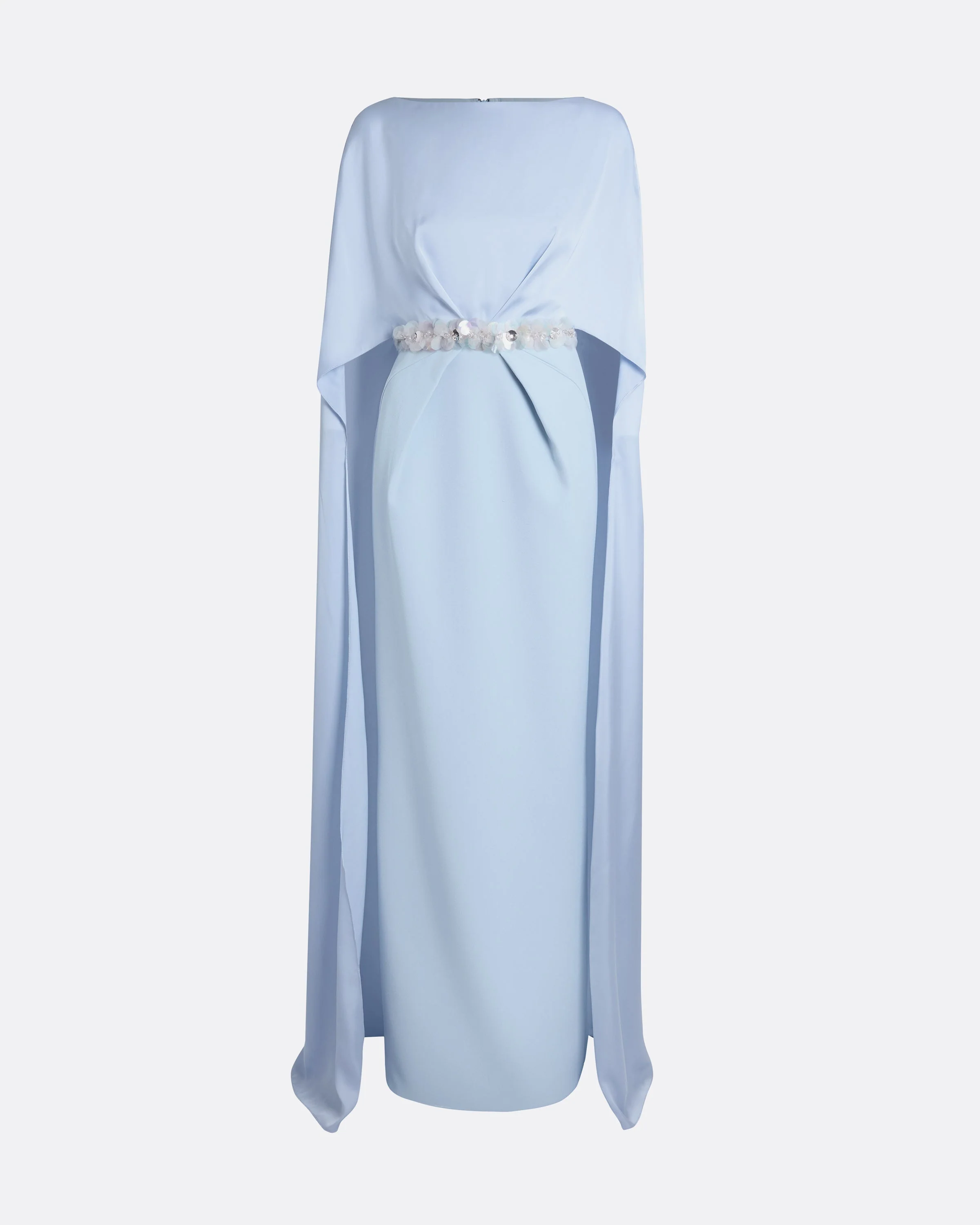 Mirabella Long Dress in Soft Sky with Embellished Belt - Image 5