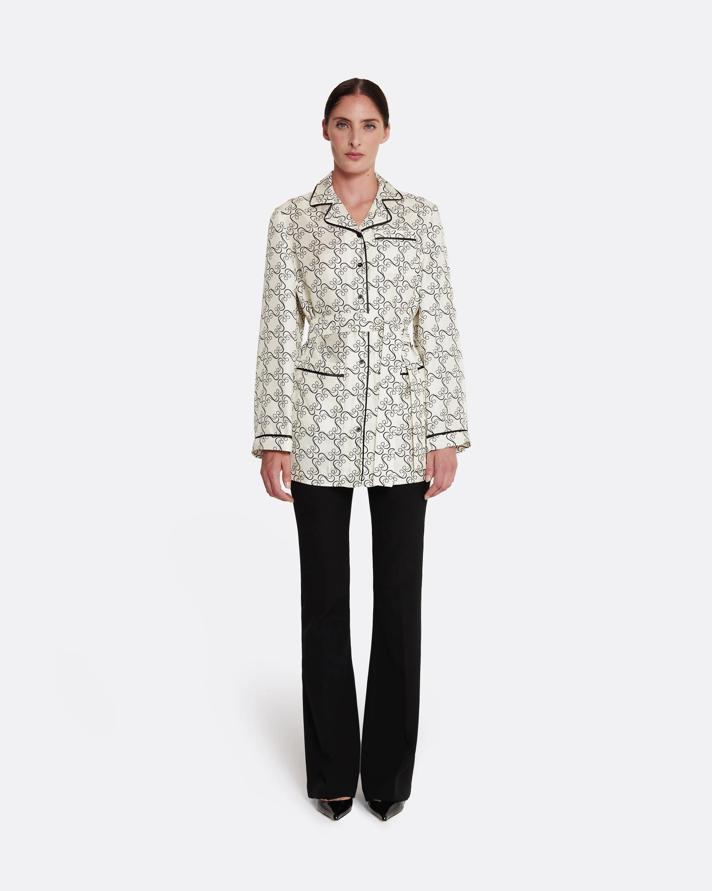 Mirella Top in Black on Ecru - Image 11