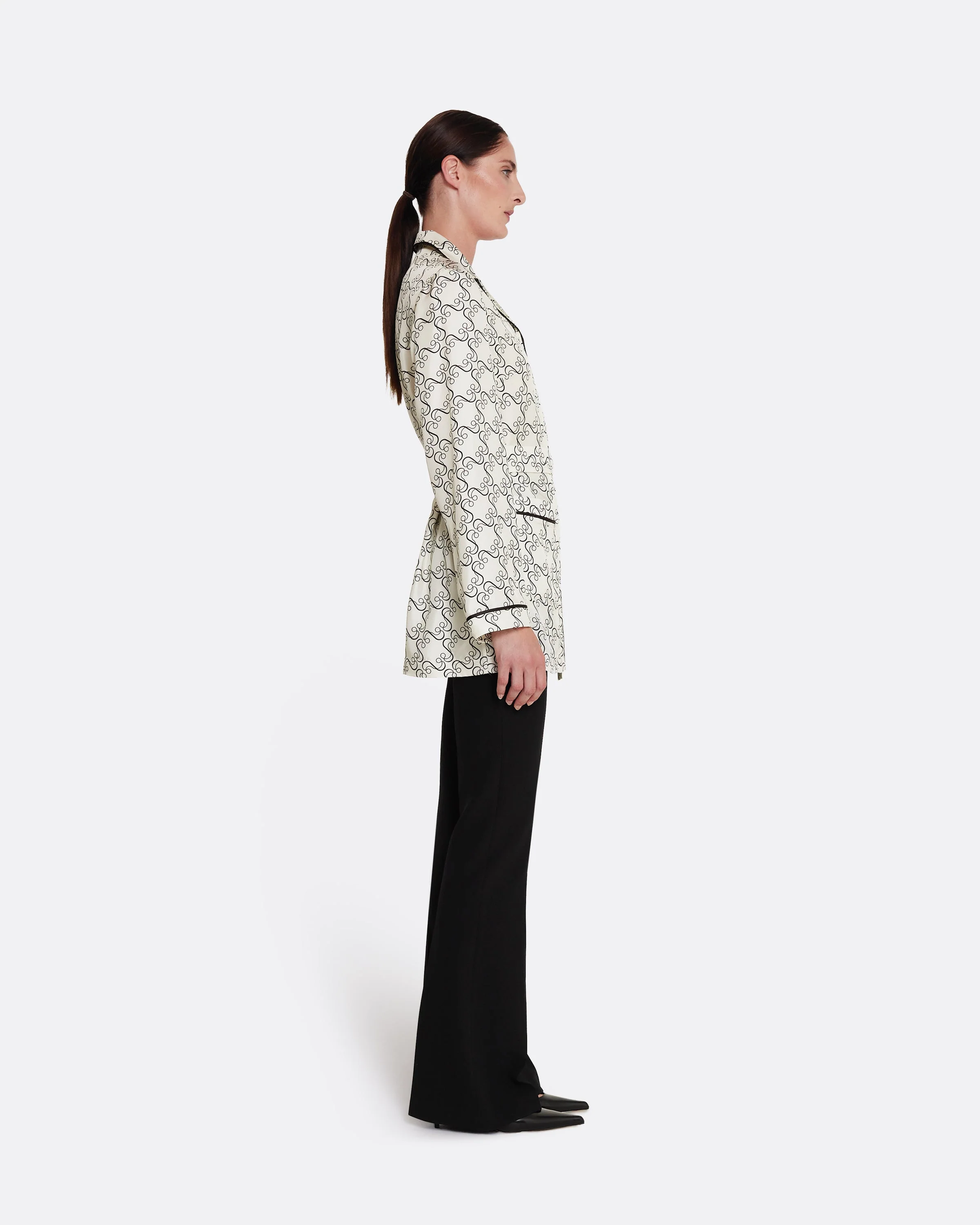 Mirella Top in Black on Ecru - Image 5