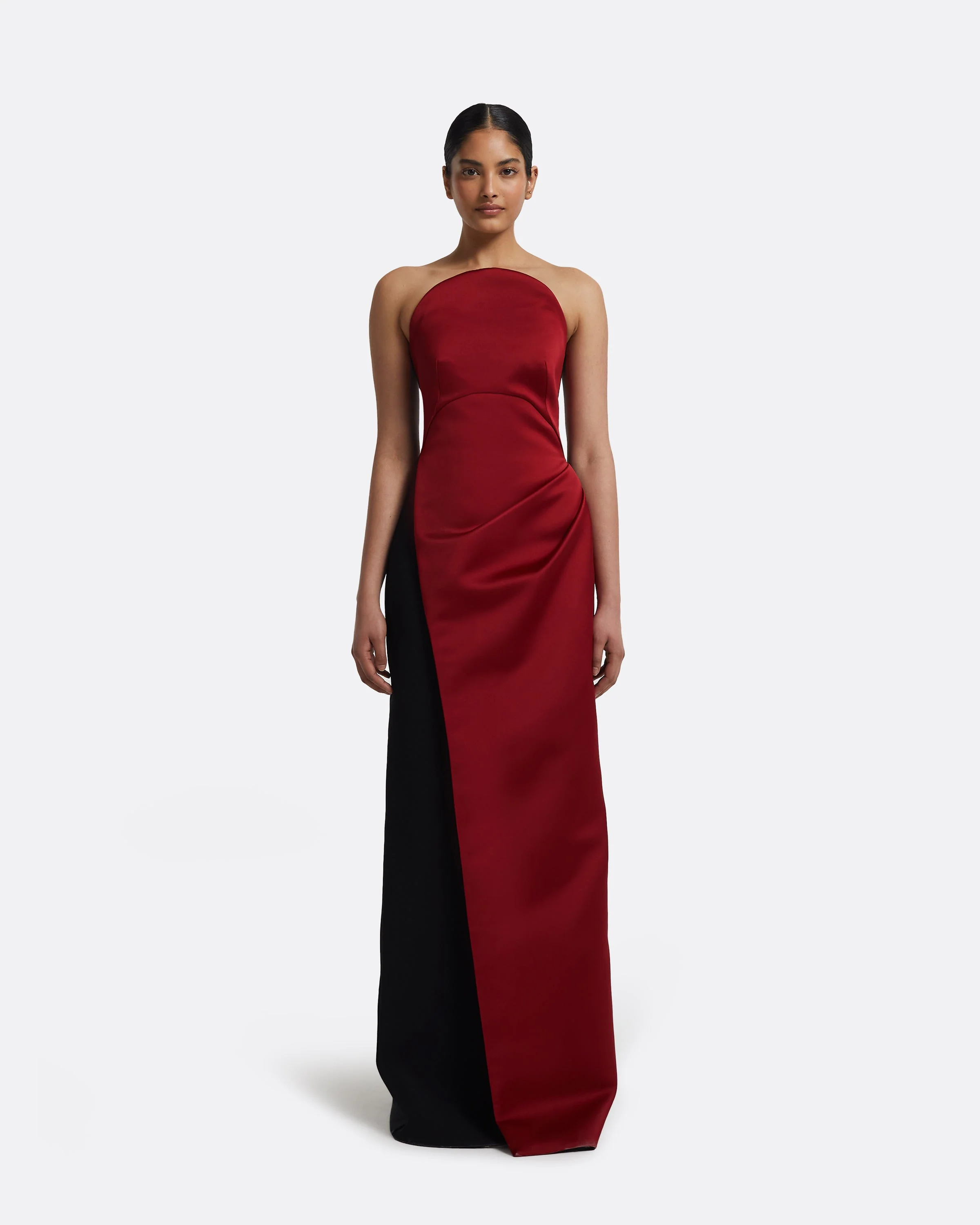 Misaki Long Dress in Swinton on Black - Image 6