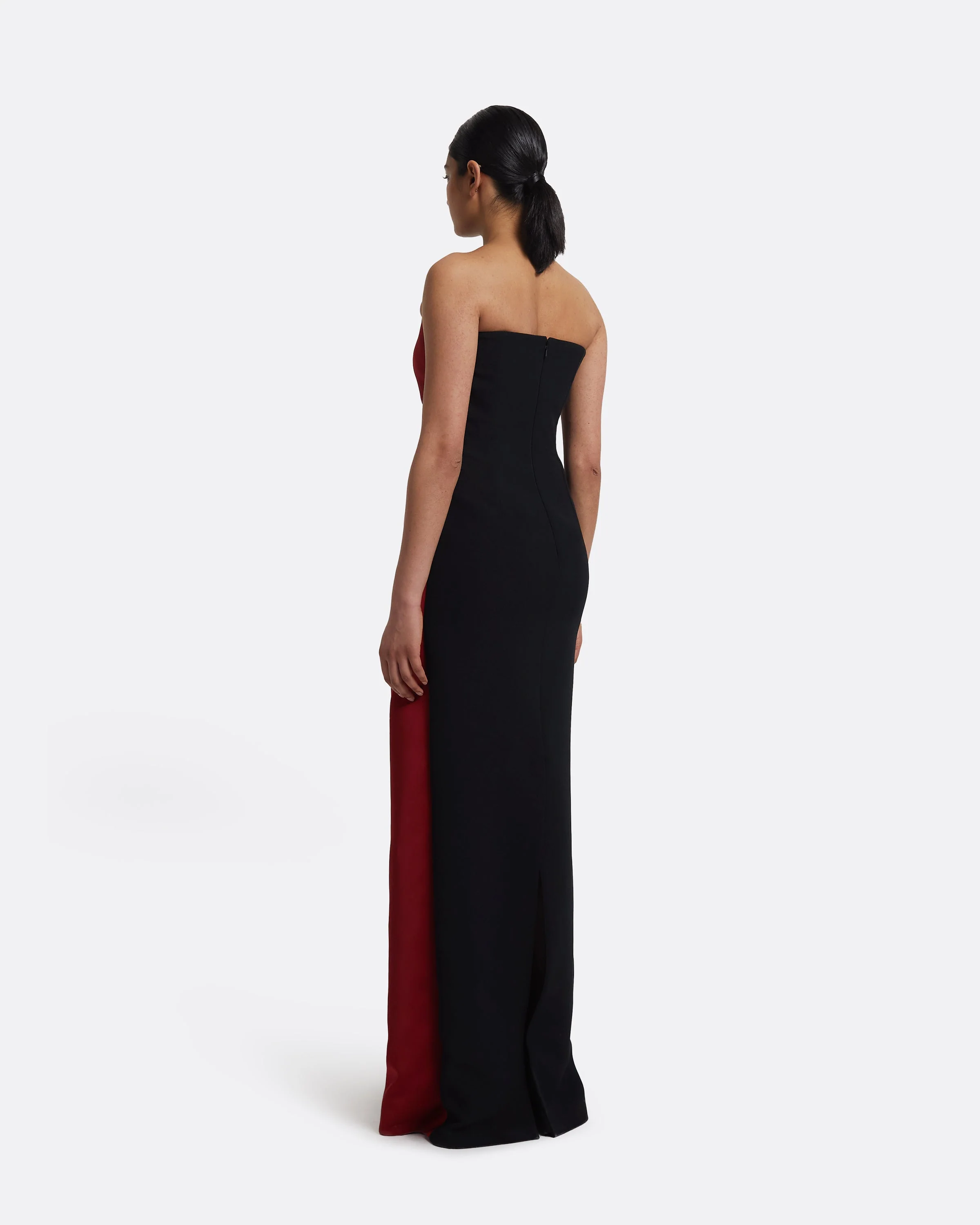 Misaki Long Dress in Swinton on Black - Image 7