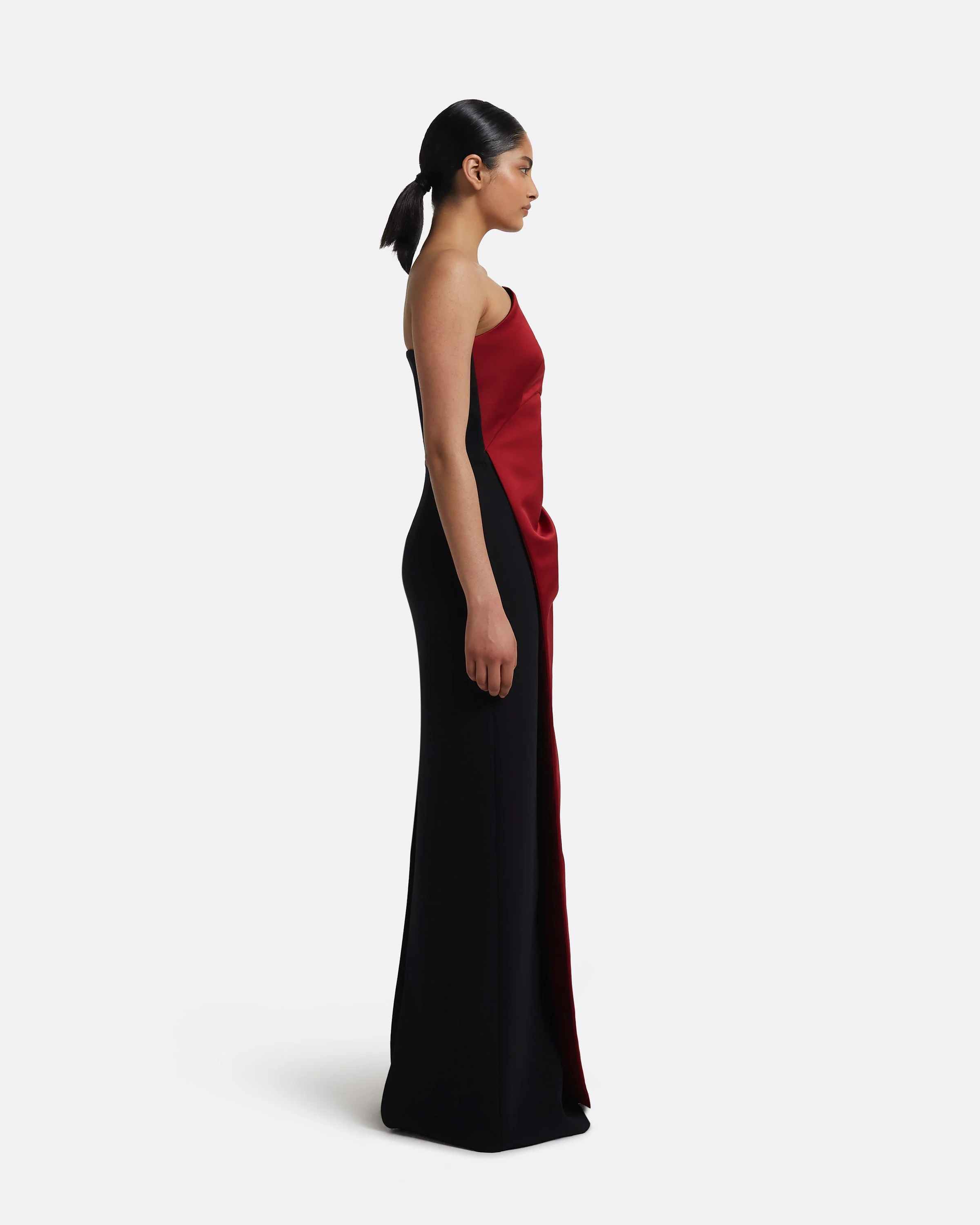 Misaki Long Dress in Swinton on Black - Image 9