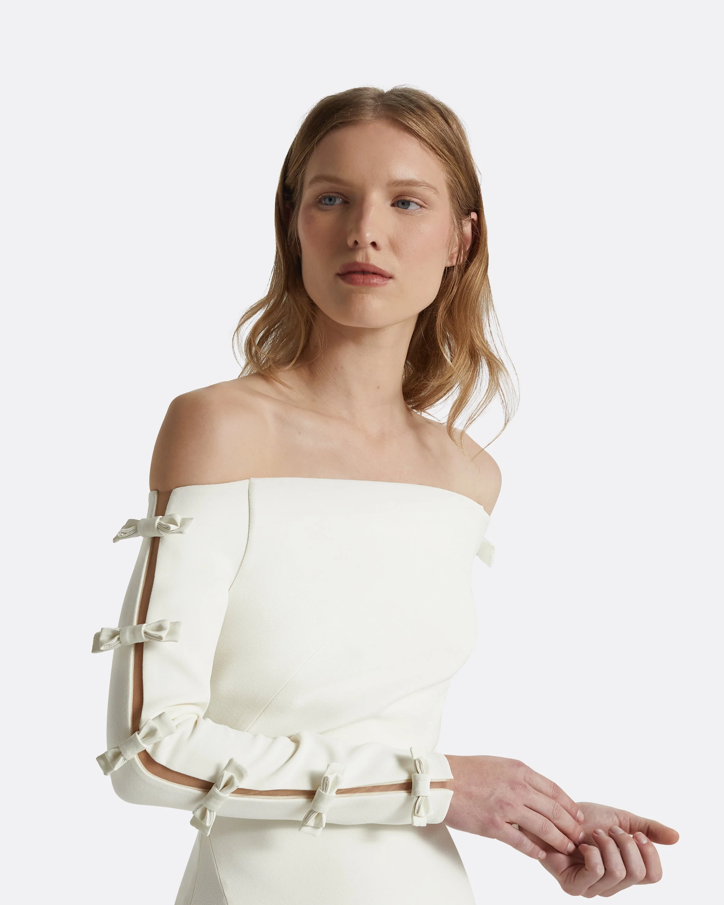 Morag Ivory Long Dress - Image 11