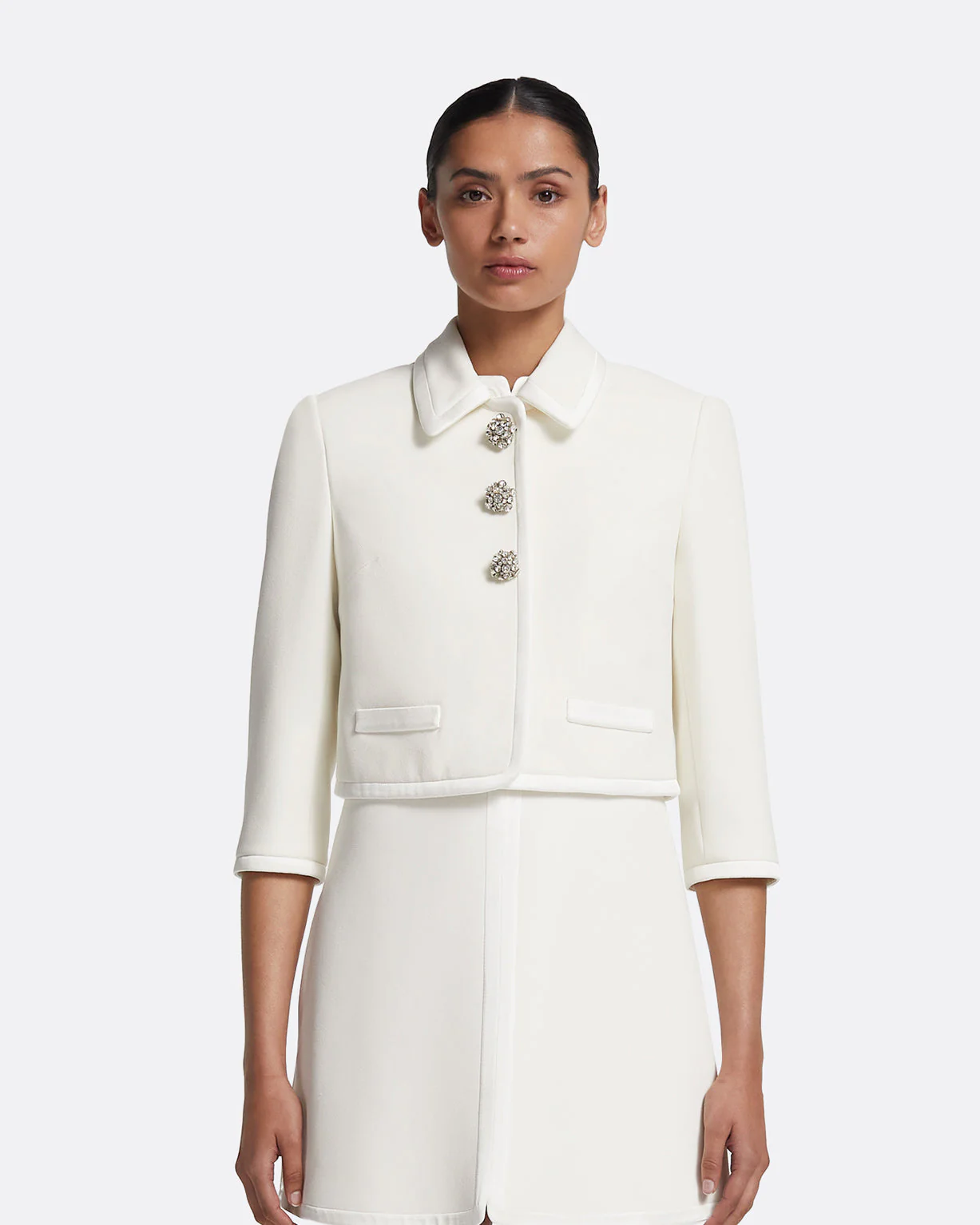 Niina Jacket in Ivory with Crystal - Image 7