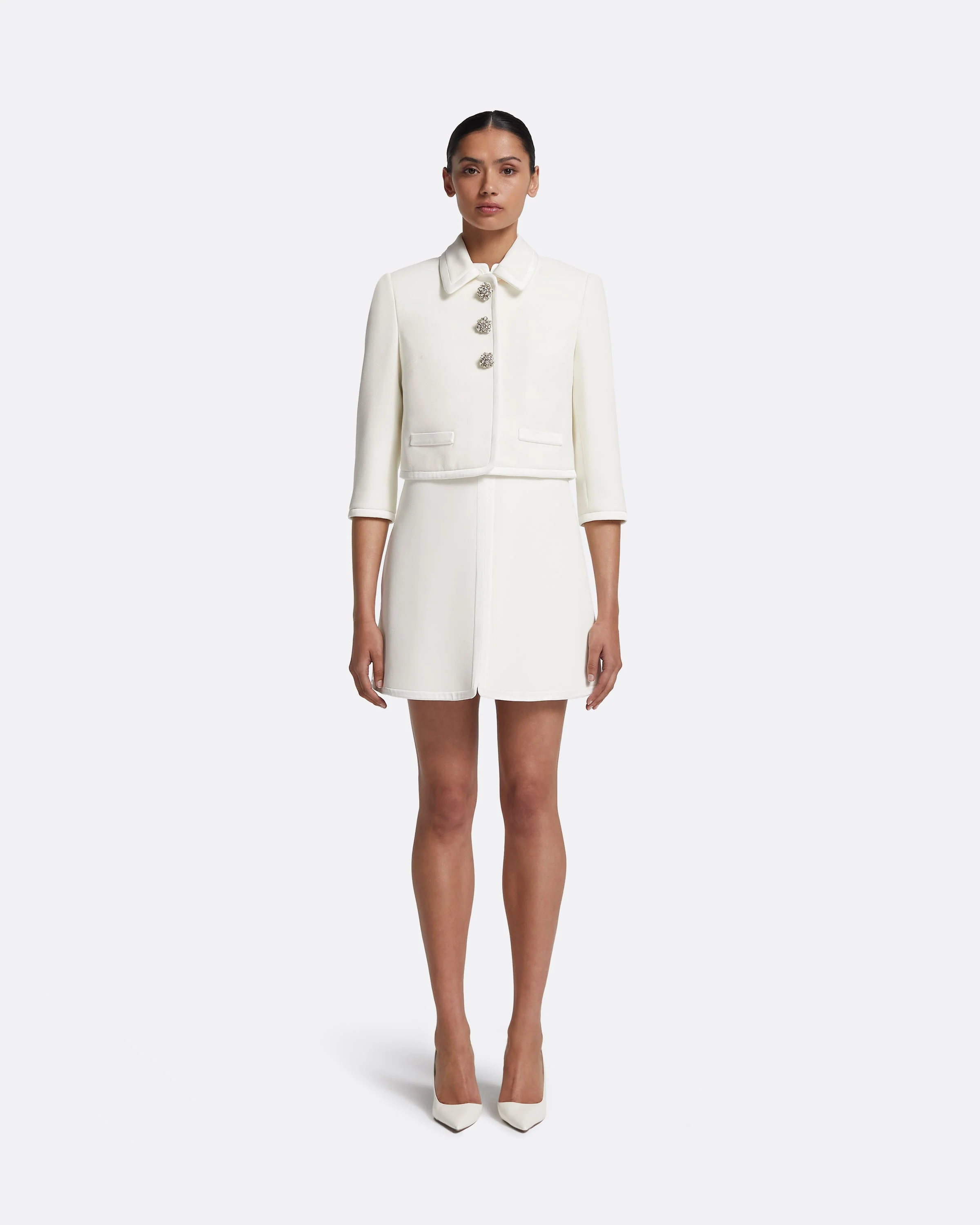 Niina Jacket in Ivory with Crystal - Image 8