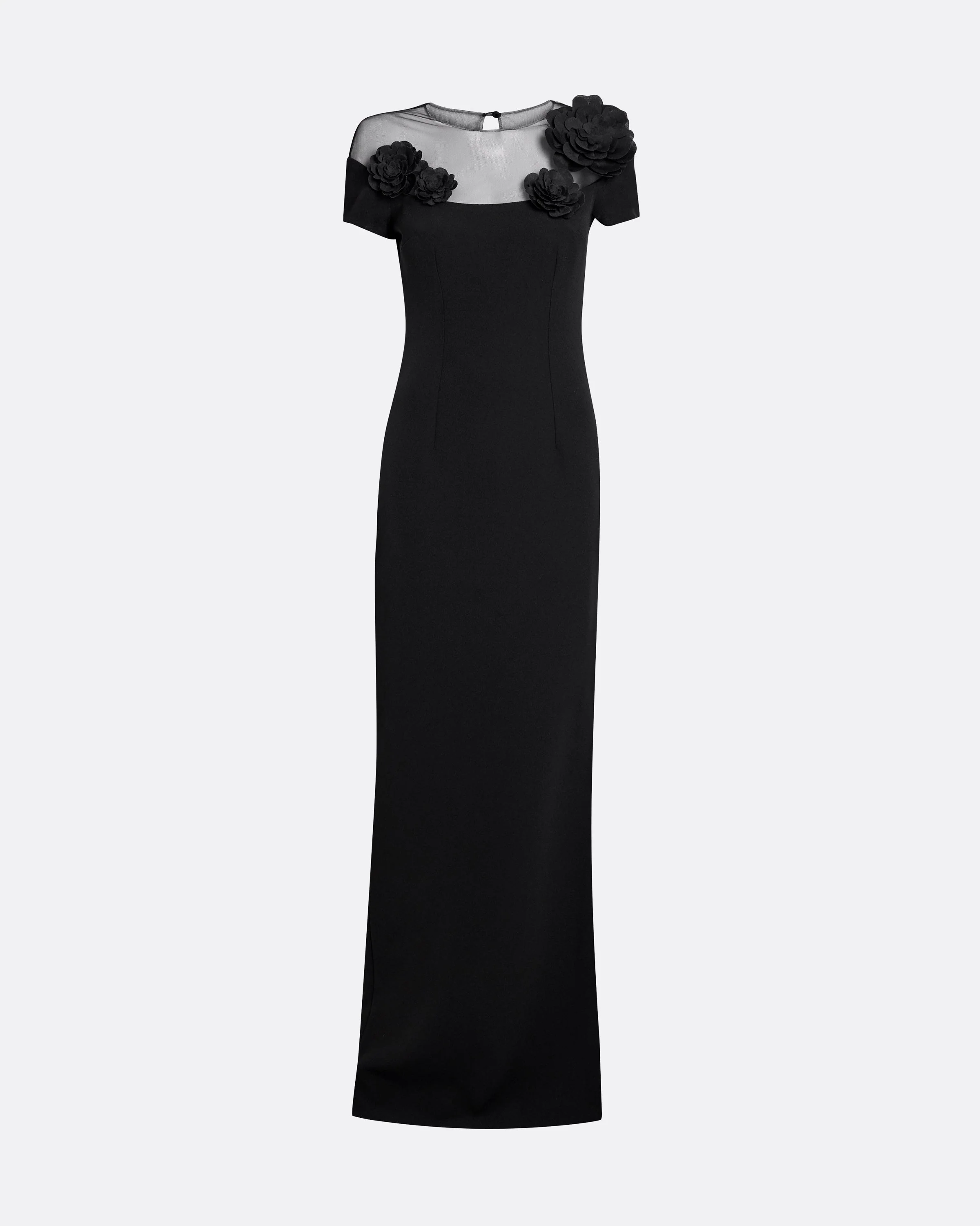 Noah Long Dress in Black with Black Embellishment - Image 5