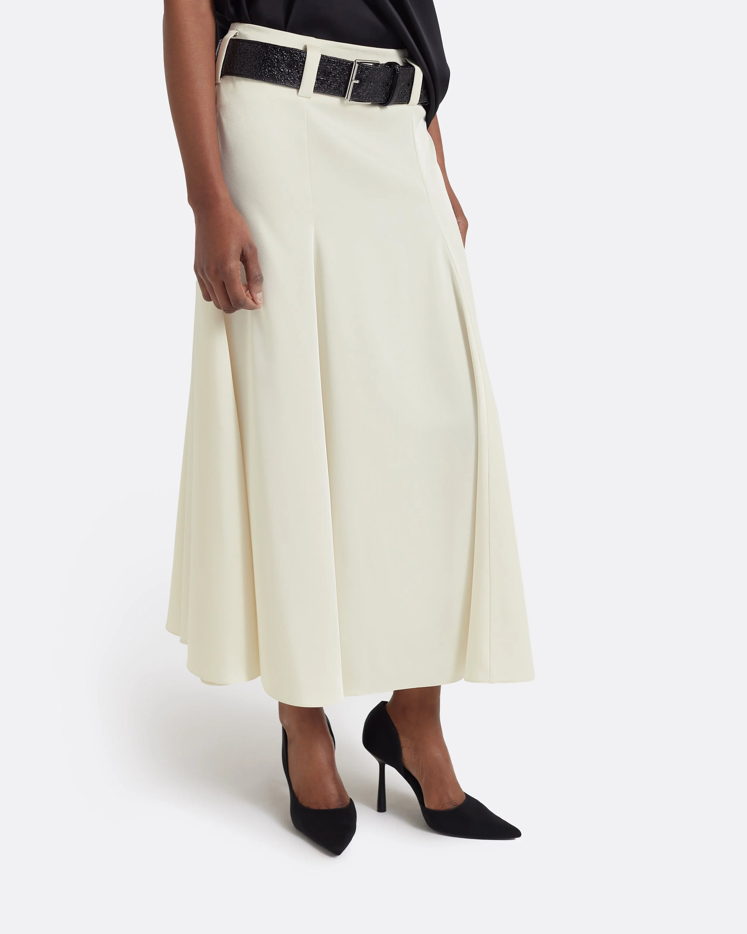 Nuala Skirt in Sorbet with Coated Tweed Belt - Image 2