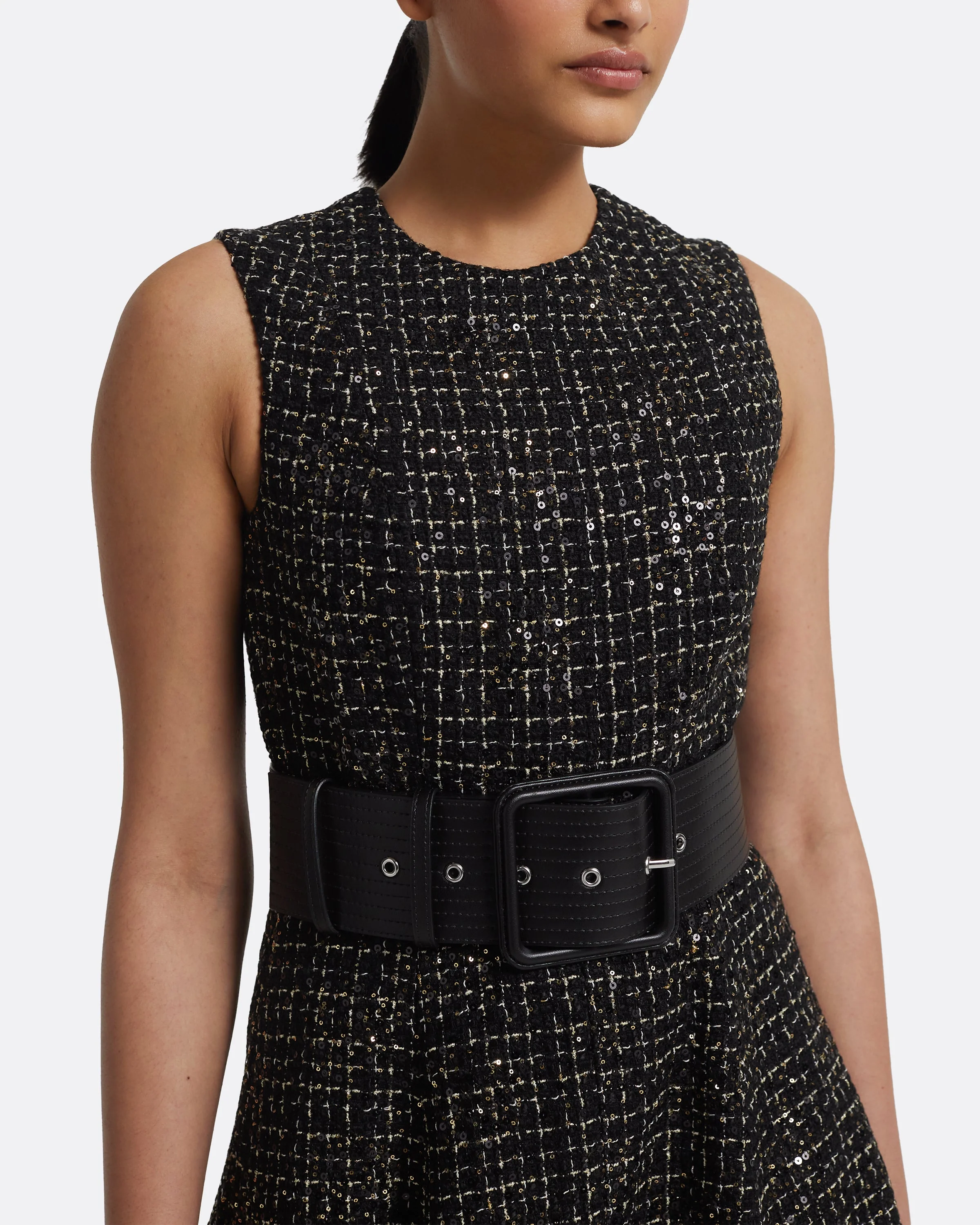 Okimi Dress in Black & Gold - Image 3