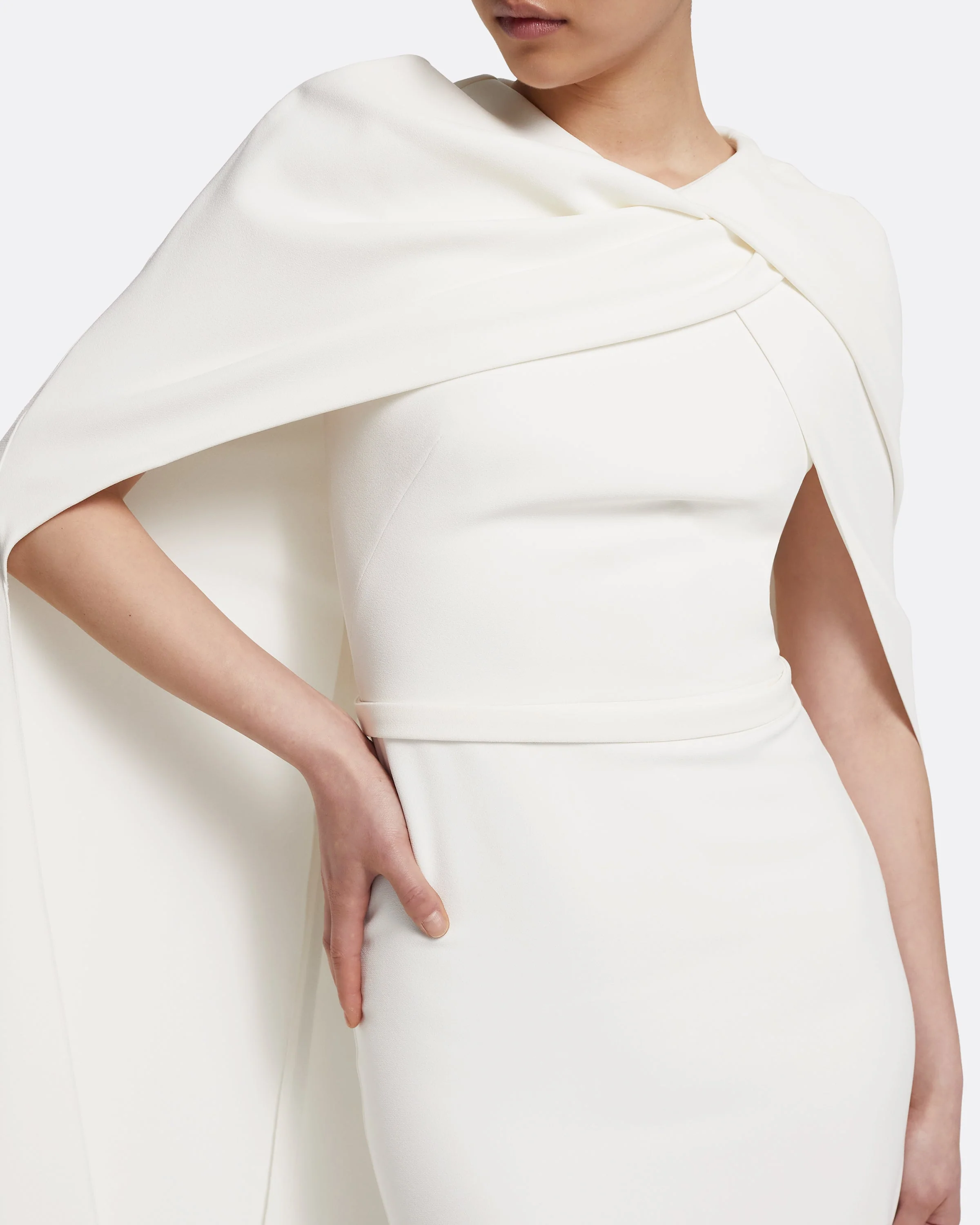 Oria Midi Dress in Ivory - Image 3