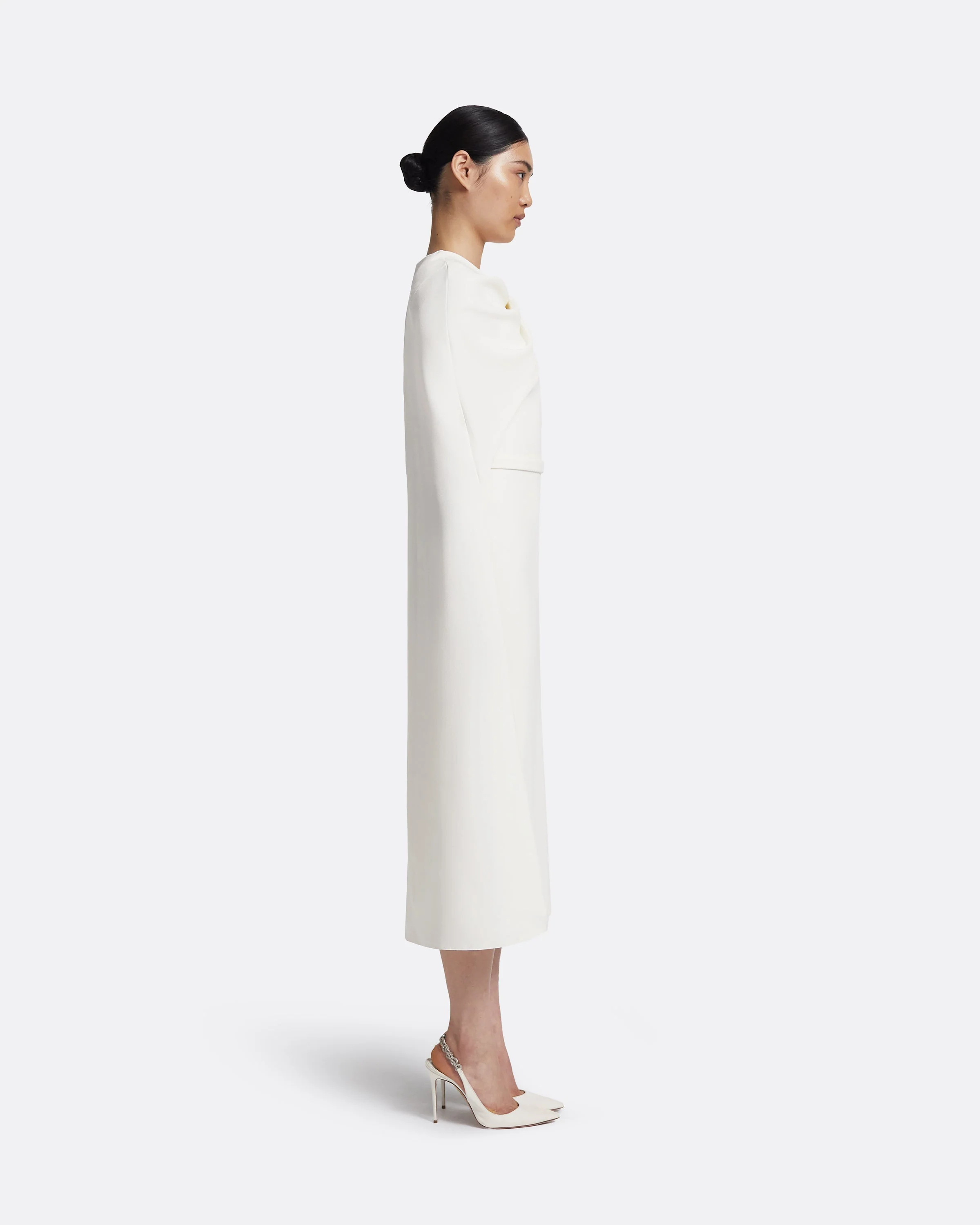 Oria Midi Dress in Ivory - Image 4