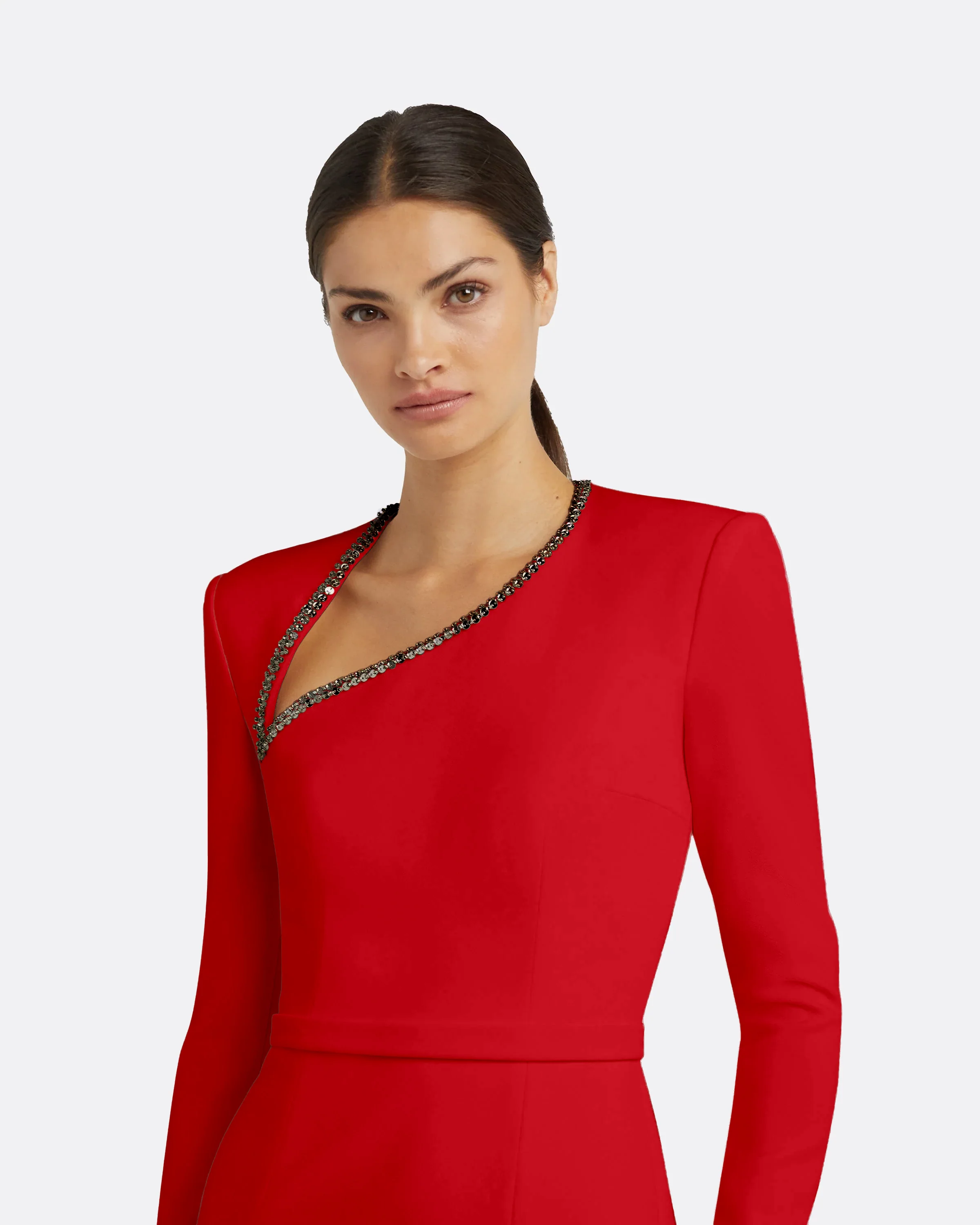 Ottavia Long Dress in Cherry Red - Image 4