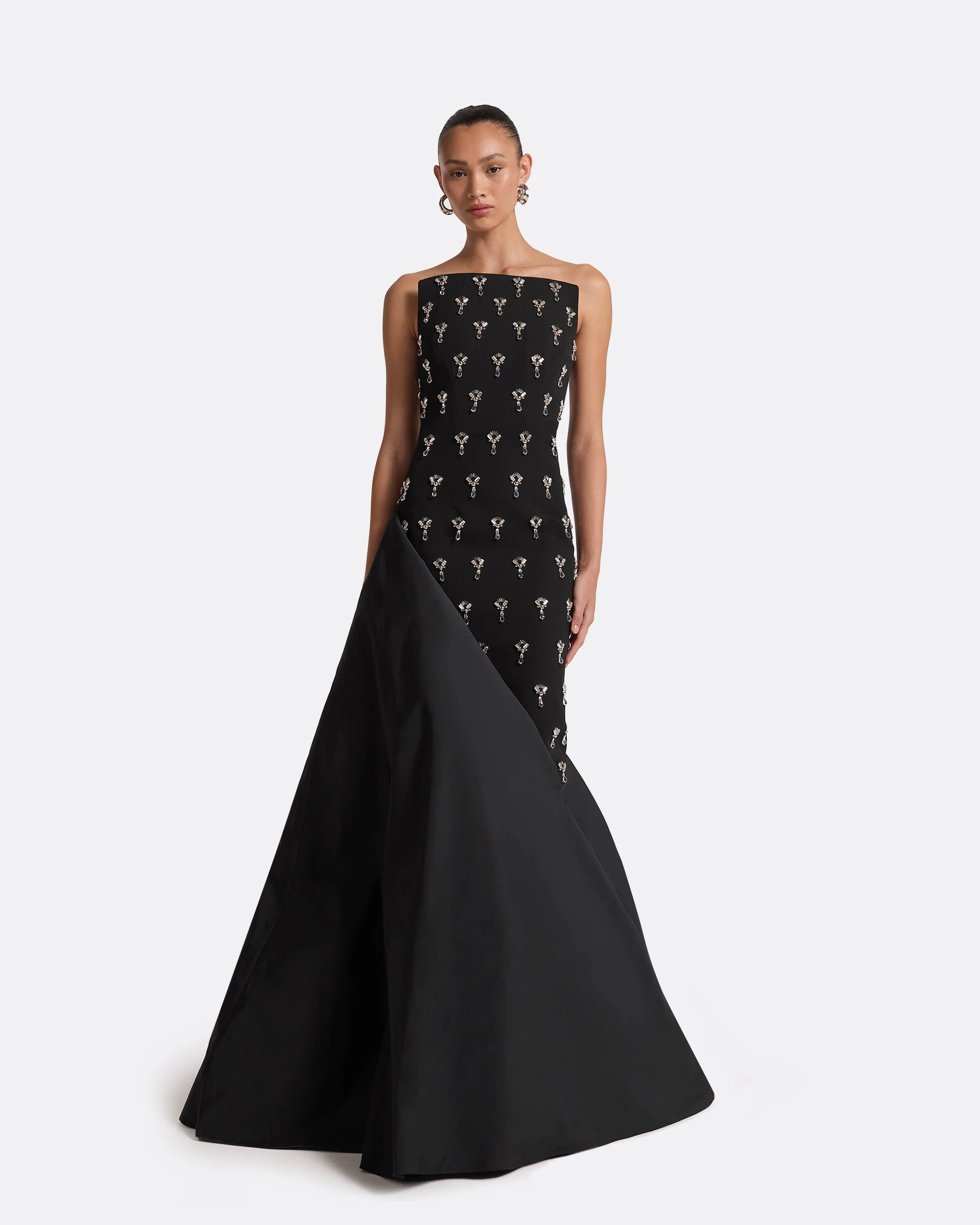 Pia Black Long Dress - Image 26