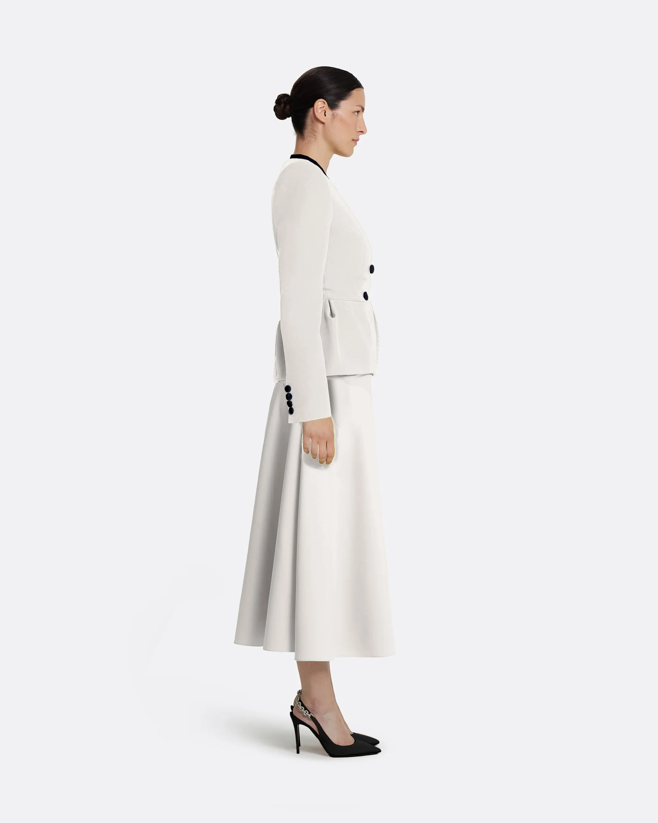Primrose Jacket in Ivory with Ink Blue - Image 12