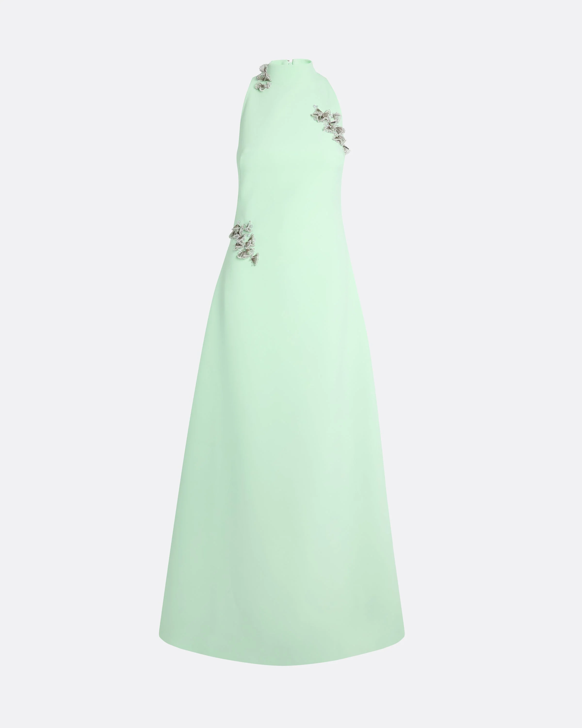 Priscilla Long Dress in Brook Green with Silver - Image 5